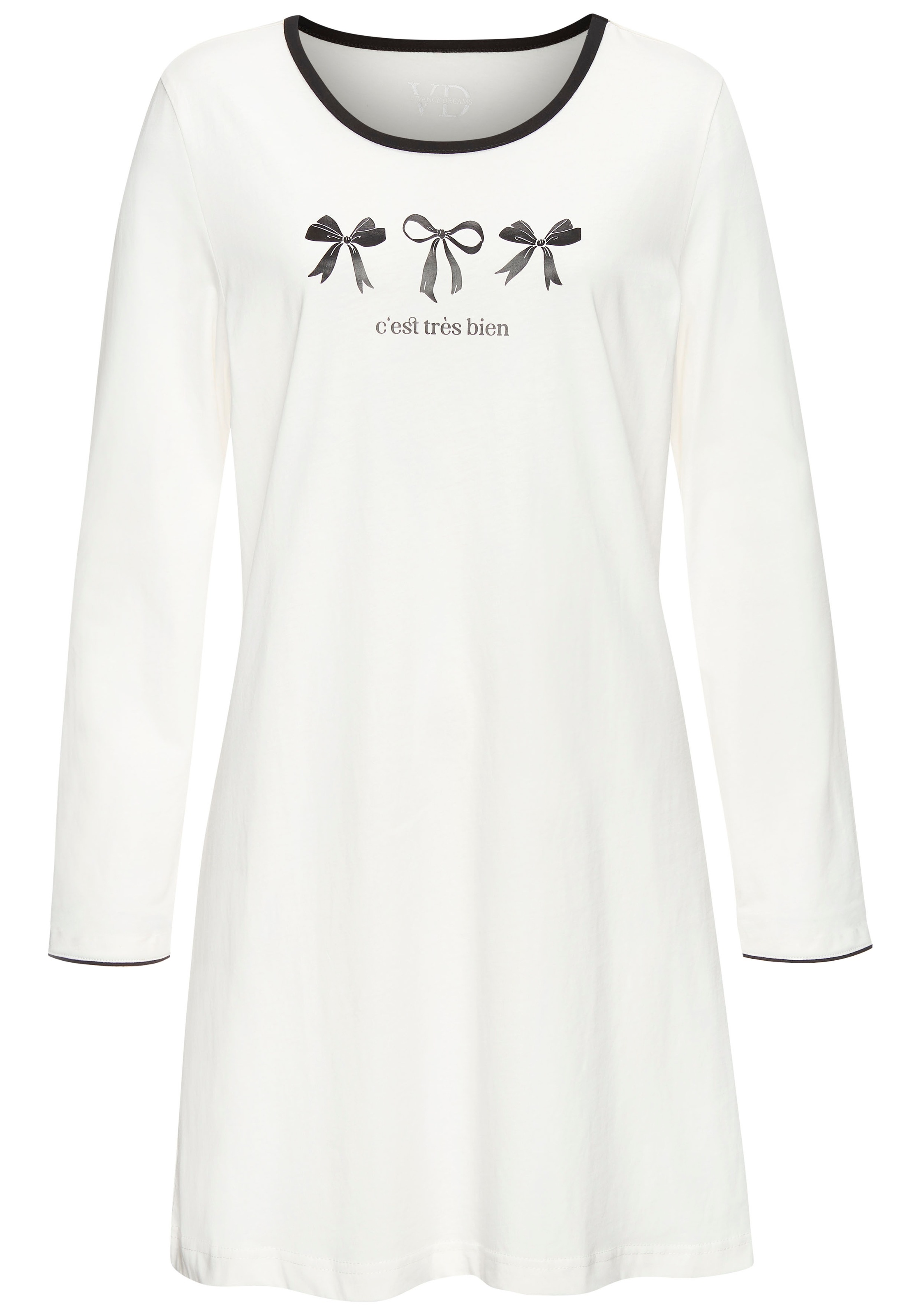 Vivance Dreams Nachthemd 1-teilig, mit süßem Schleifenmuster günstig online kaufen