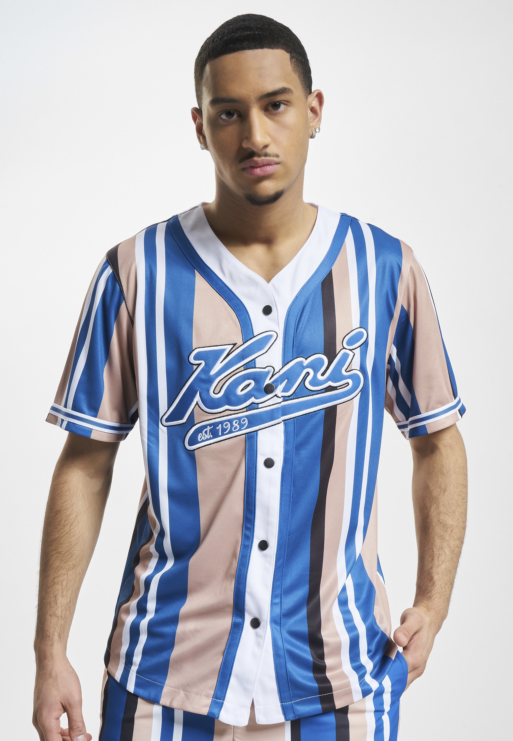 Karl Kani T-Shirt »Karl Kani Herren KM232-010-2 KK Varsity Striped Baseball Shirt« 1 Stk.