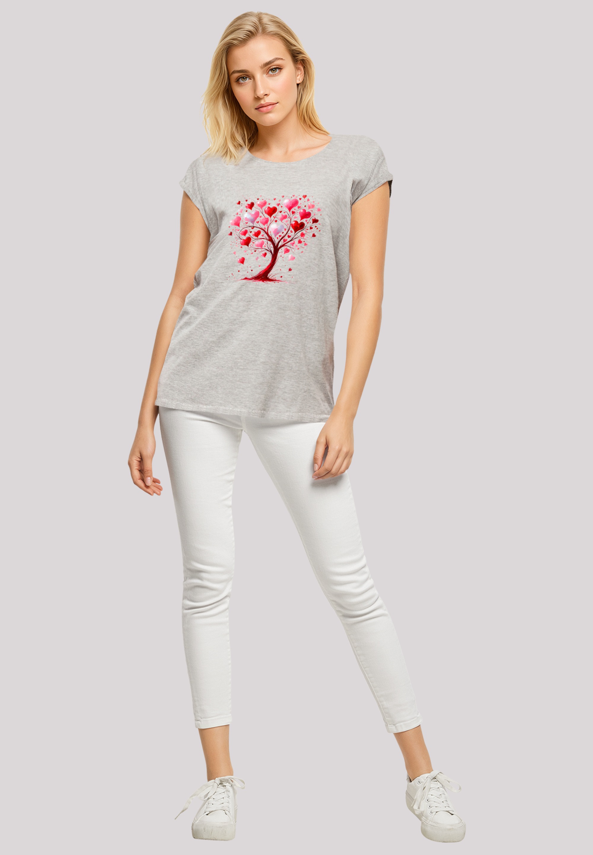 F4NT4STIC T-Shirt »Herz Baum Aquarell Druck«, Premium Qualität