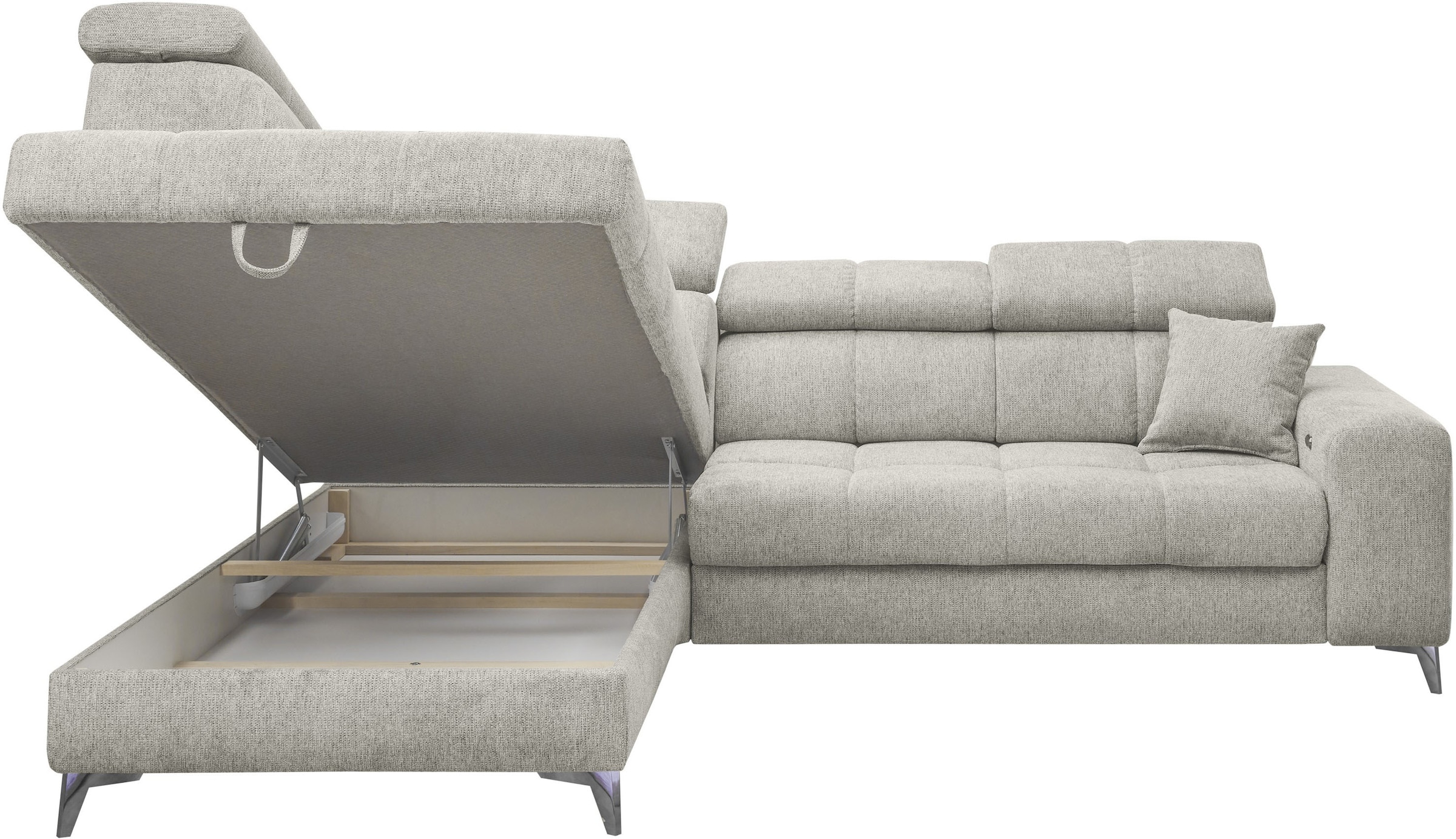 ED EXCITING DESIGN Ecksofa »Sydney L-Form«, (2 St.), frei im Raum stellbar, mit Bettkasten, inkl. Kopfteilverstellung