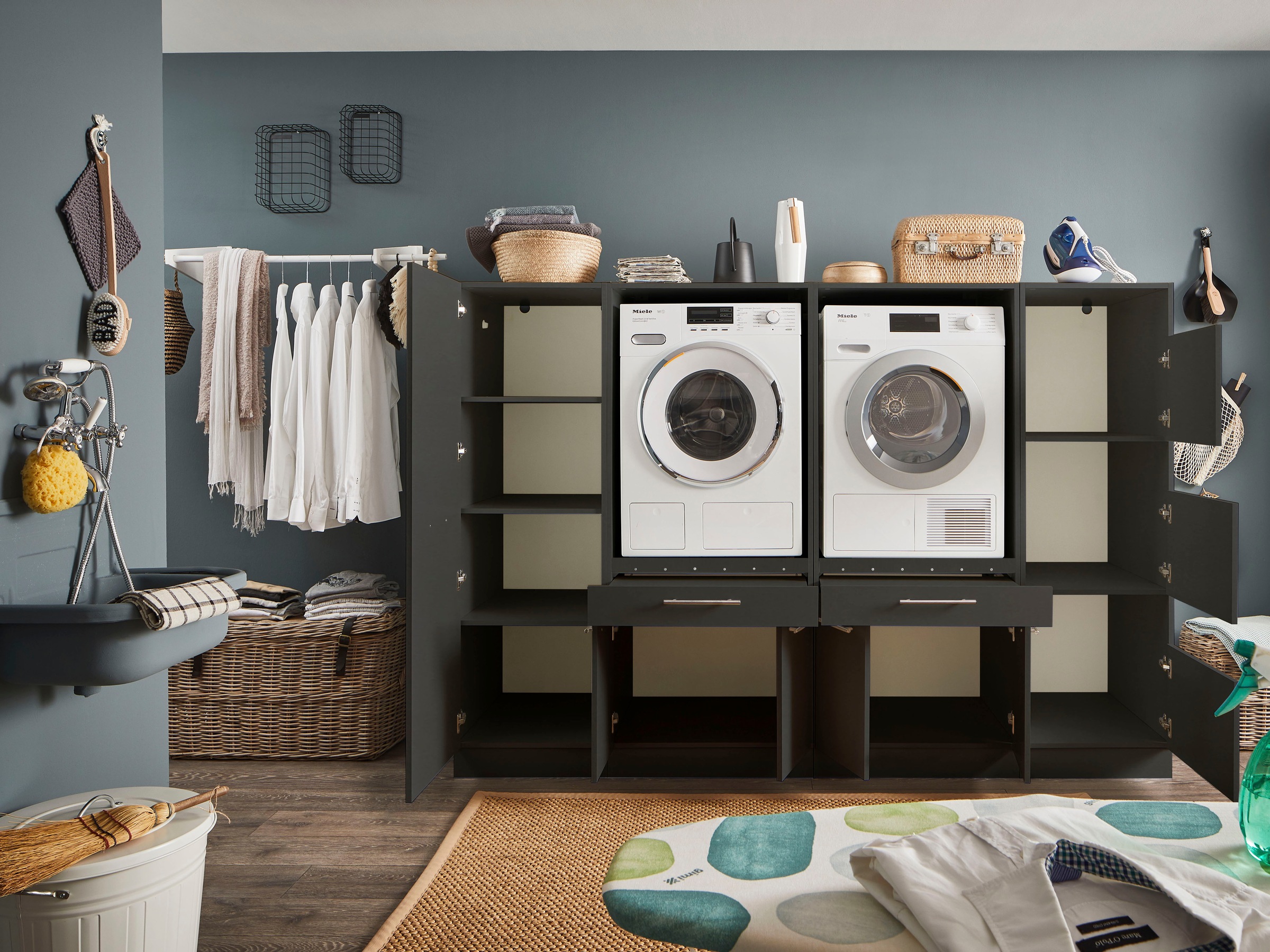 Laundreezy Mehrzweckschrank-Set »LAUNDREEZY LDSK14«, Breite 235 cm