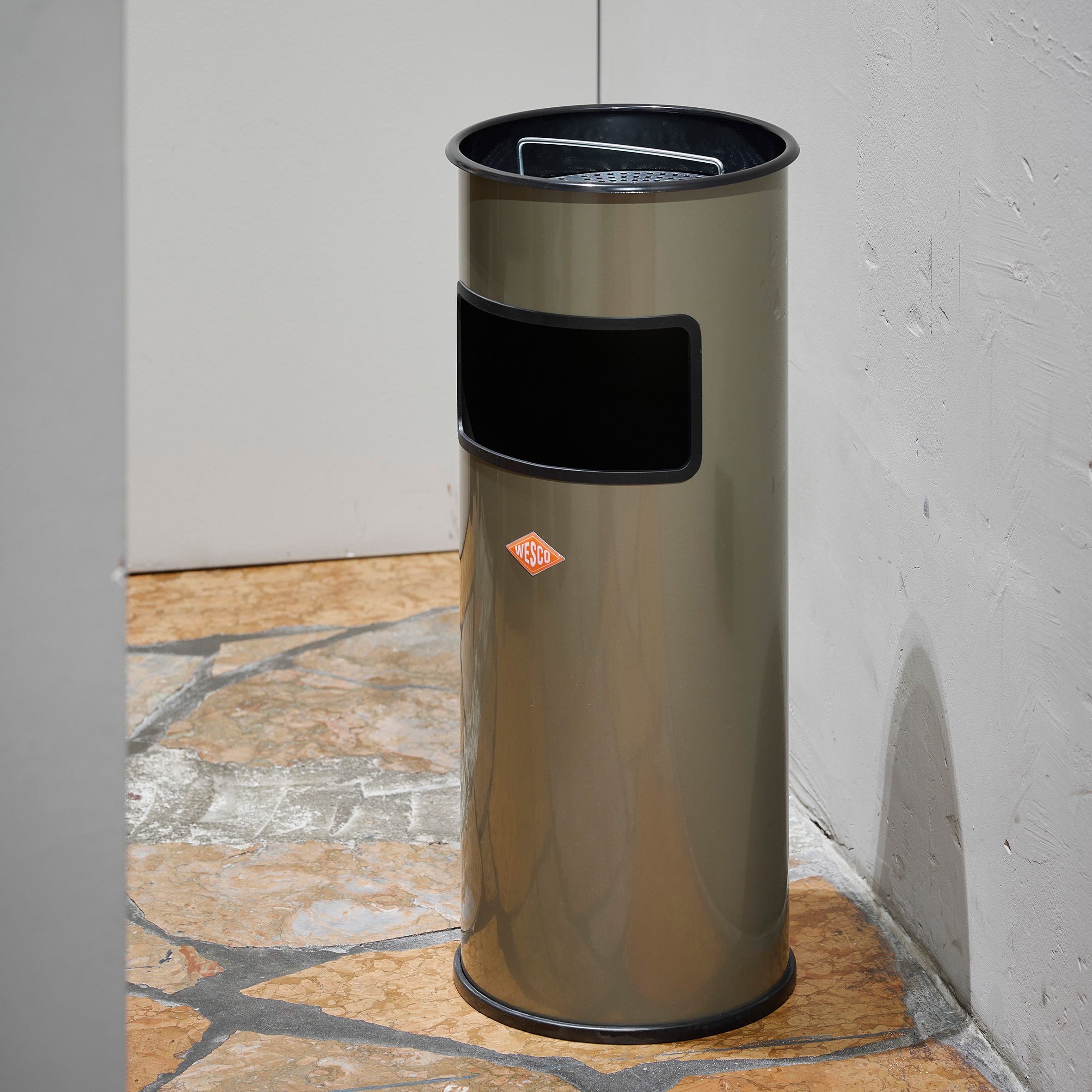 WESCO Aschenbecher, 1 Behälter, Standascher mit Sieb, 50 Liter