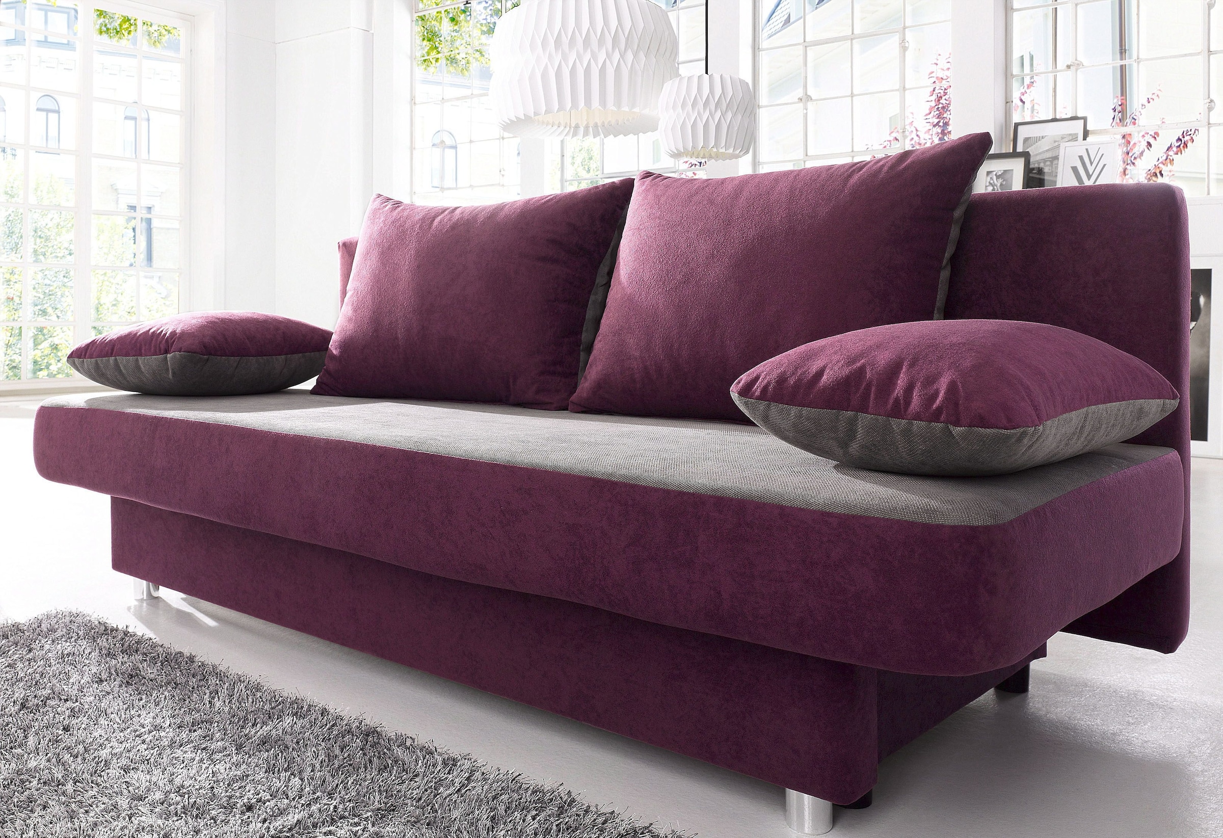 COLLECTION AB Schlafsofa "P-Ulla", inkl. Bettfunktion, Bettkasten und Zierkissen