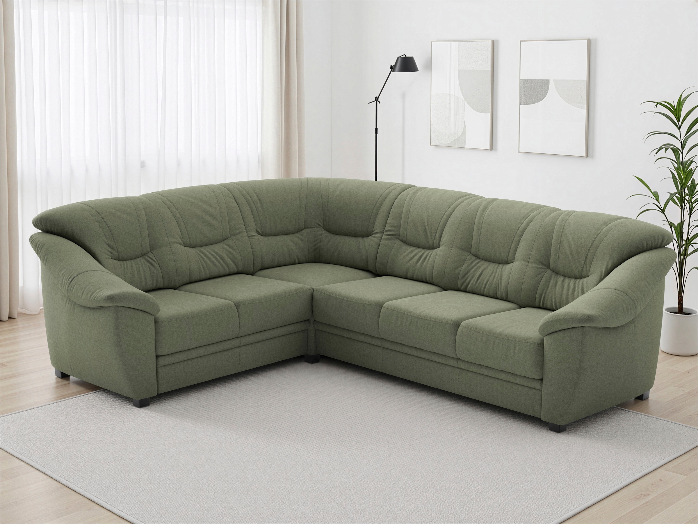 sit&more Ecksofa "Savona L-Form, B. 262 cm, Komfortsitz, Eckcouch mit Stoff- & Lederwahl" mit Schlaffunktion, Liegefl. 120x195 cm