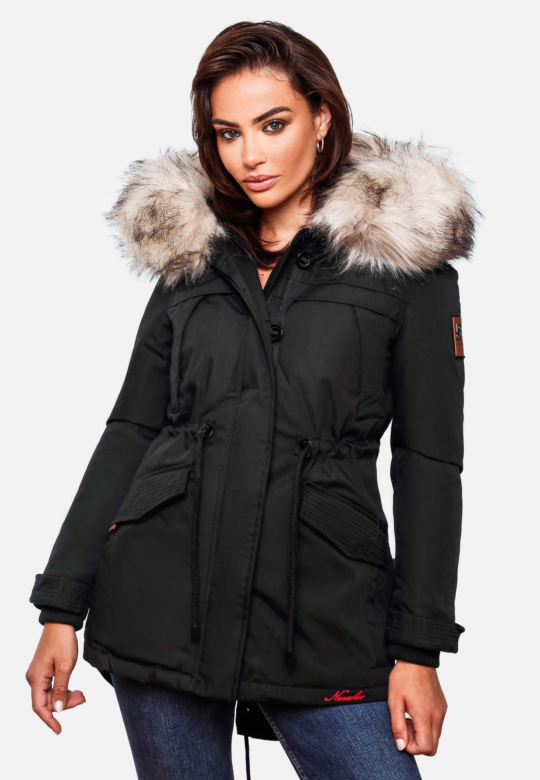 Navahoo Wintermantel »Lady Like«, edler Parka m. abnehmbarem Kunstfell