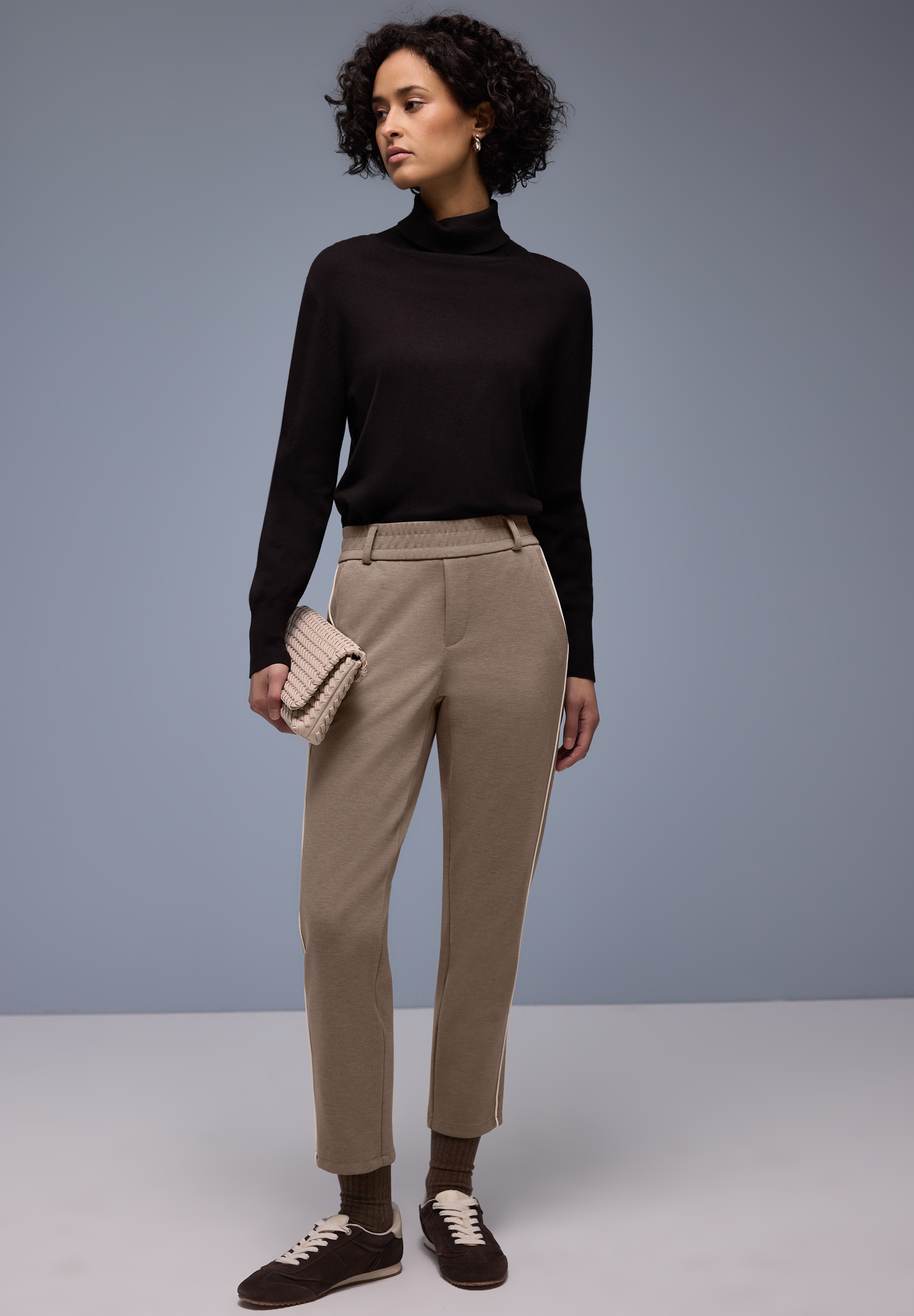 STREET ONE Stoffhose »Style Bonny Piqué«  mit Tape-Detail