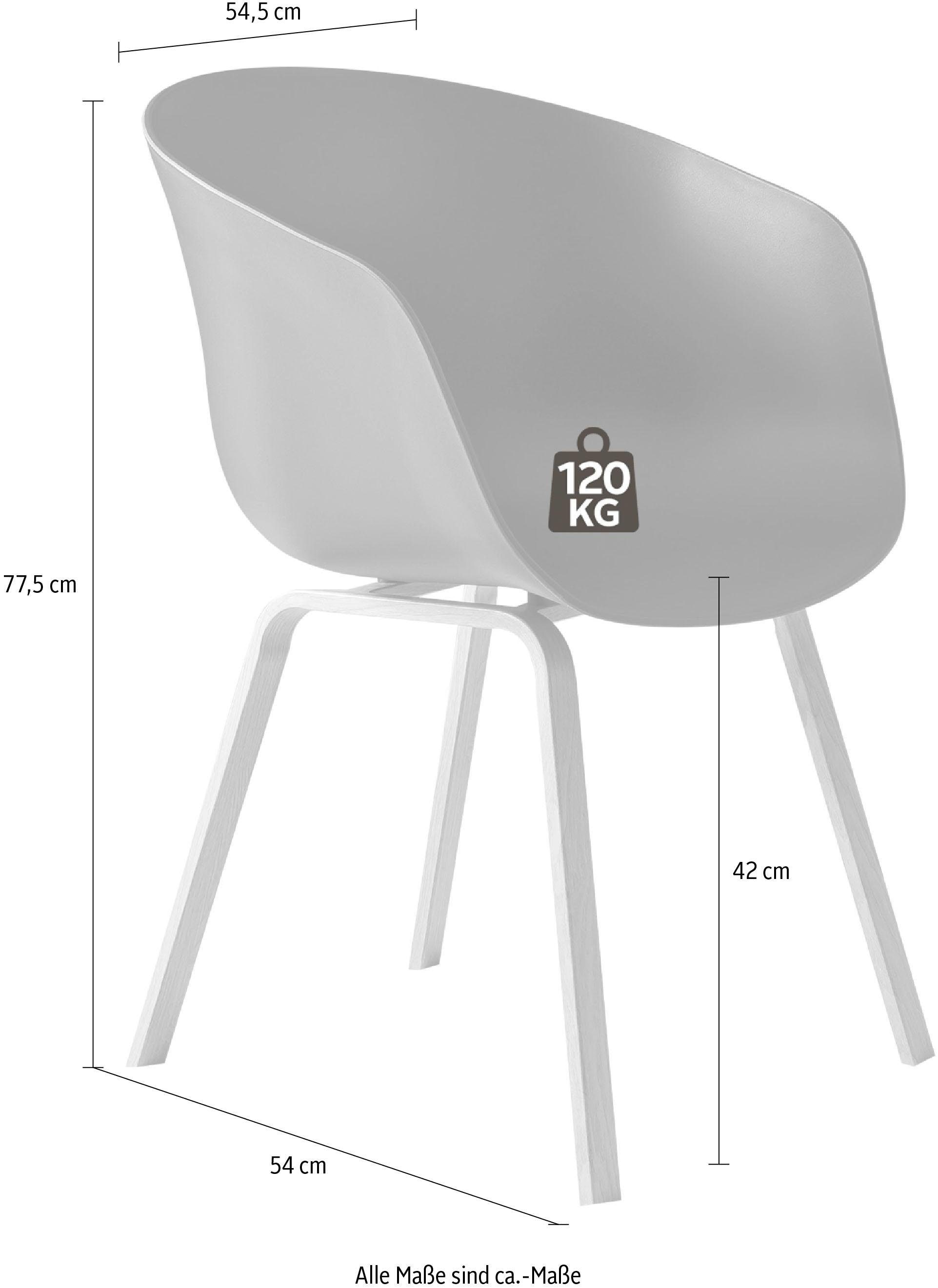 SalesFever Schalenstuhl, (Set), 2 St., Metallbeine in Holzoptik