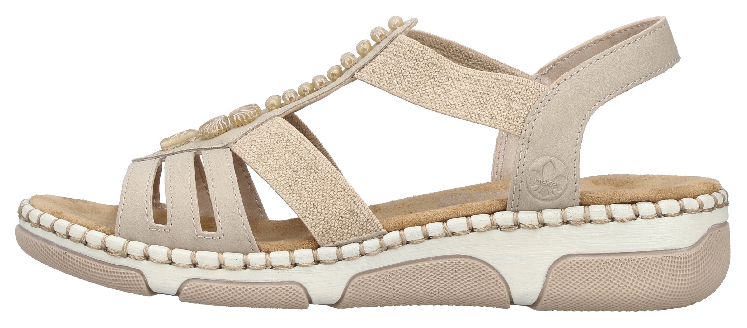 Rieker Sandale  Sommerschuh, Urlaubsschuh, Schlupfschuh mit seitlichen Gummizügen