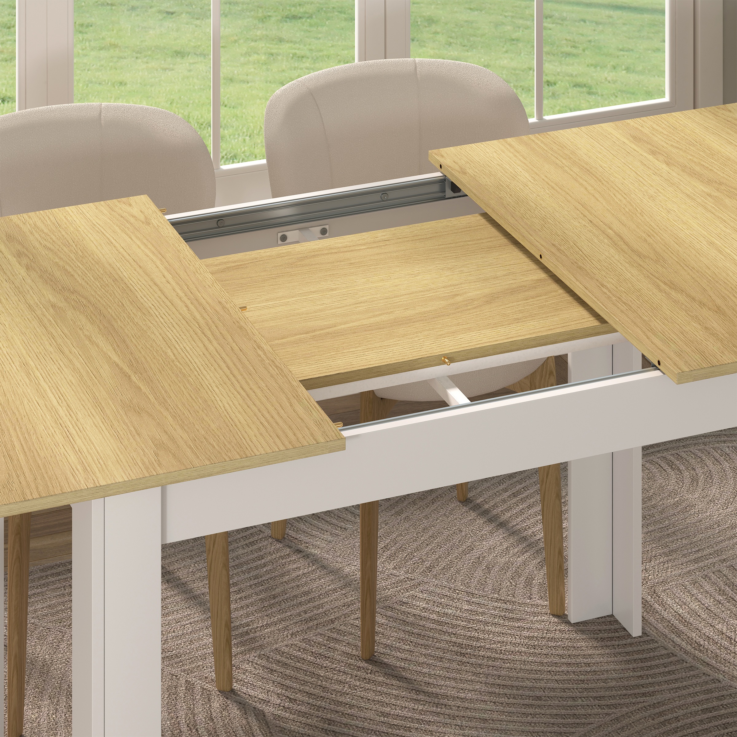 Esstisch VCM "Esstisch Küchentisch Pesoli ausziehbar 120-160 cm", braun (weiß, honig, eiche), B:160cm T:80cm, Tische, Esstisch 3