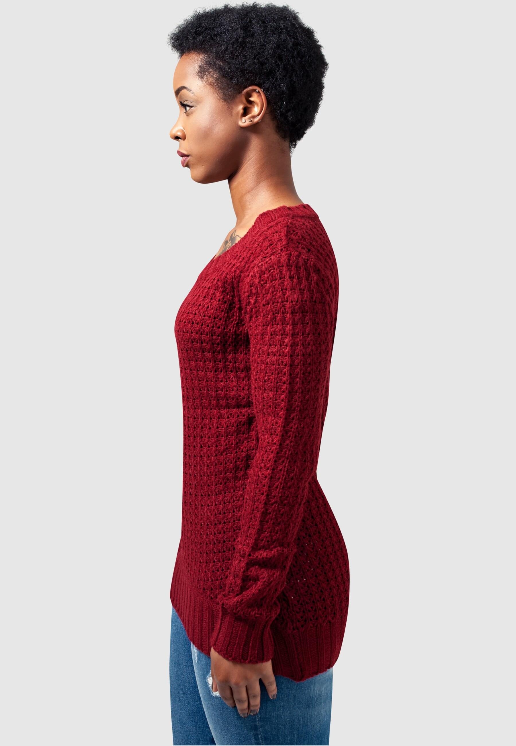 URBAN CLASSICS Rundhalspullover »Urban Classics Damen Ladies Long Wideneck Sweater«