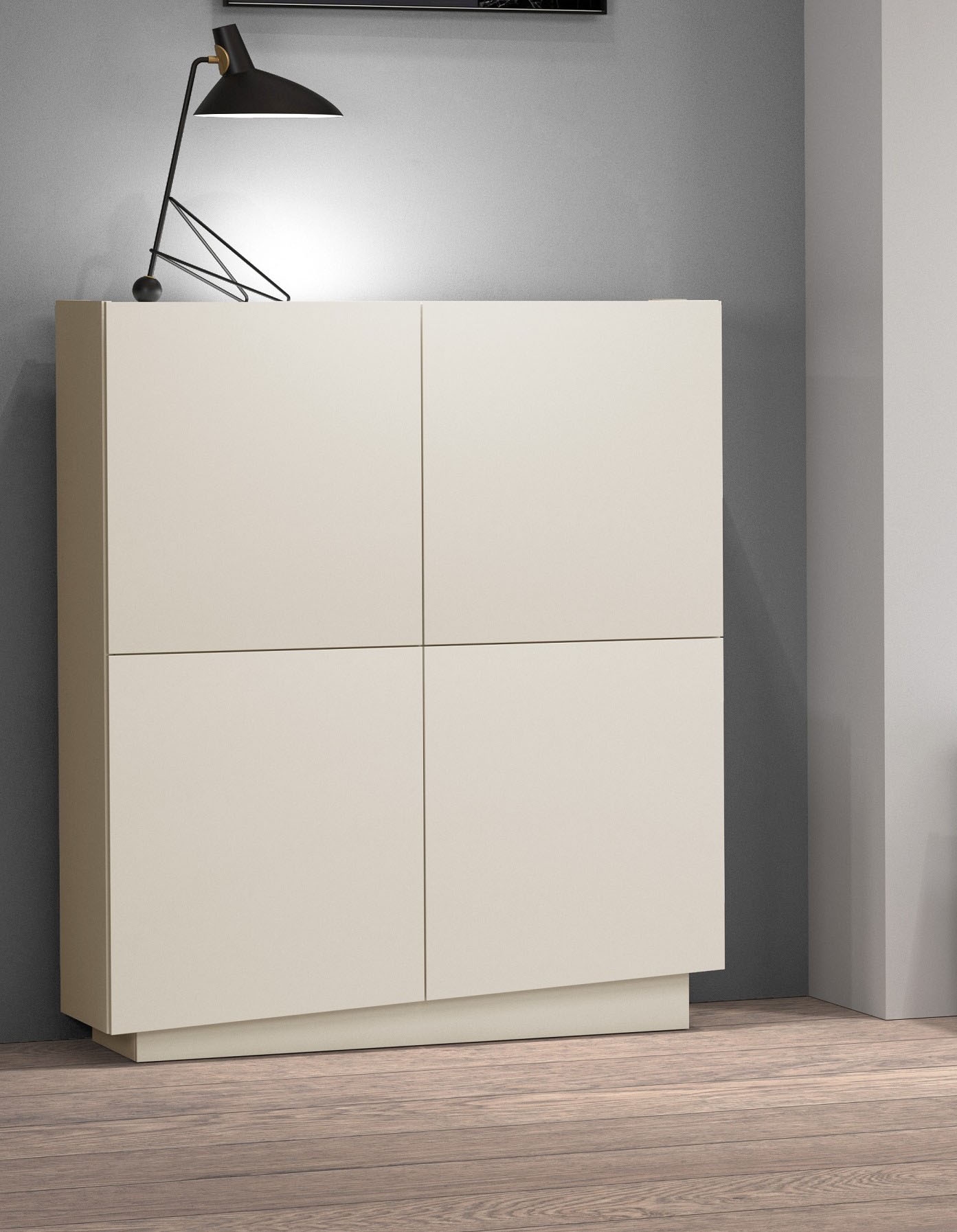 INOSIGN Highboard »VELA, Highboard, Höhe 120 cm,Design mit schrägen Türen«, (1 St.), Made in Italy, Maße-B/T/H: 100x35x120,hohes Sideboard,Anrichte,Kommode
