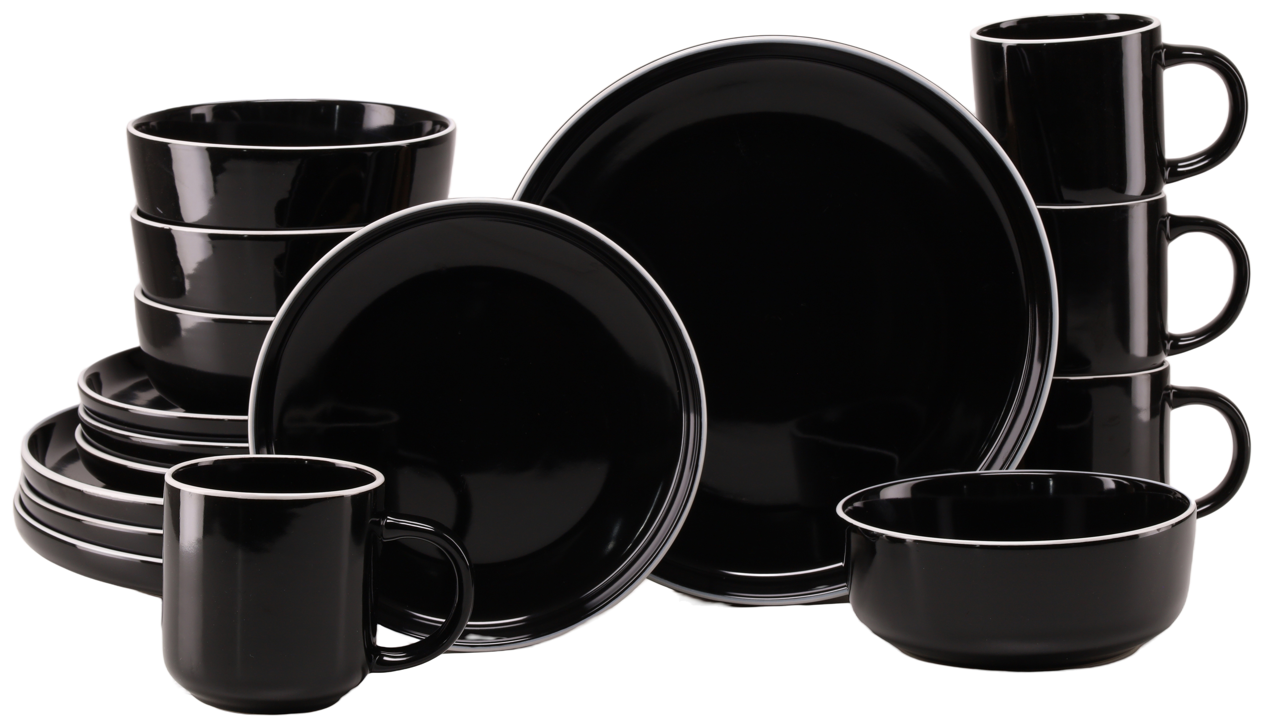 CreaTable Kombiservice "Nordic Gourmet, Service 16-tlg." Minimalistisches Design, Glänzende Glasur, Nordische Ästhetik