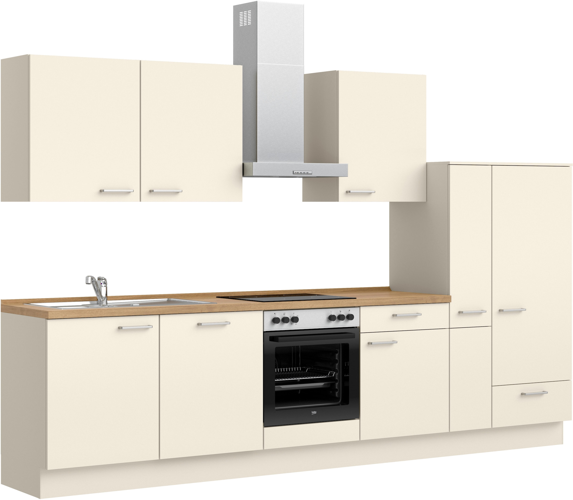nobilia® Küchenzeile »"Touch I"«, vormontiert, Ausrichtung wählbar, Breite 330 cm, wahlw. mit E-Geräten