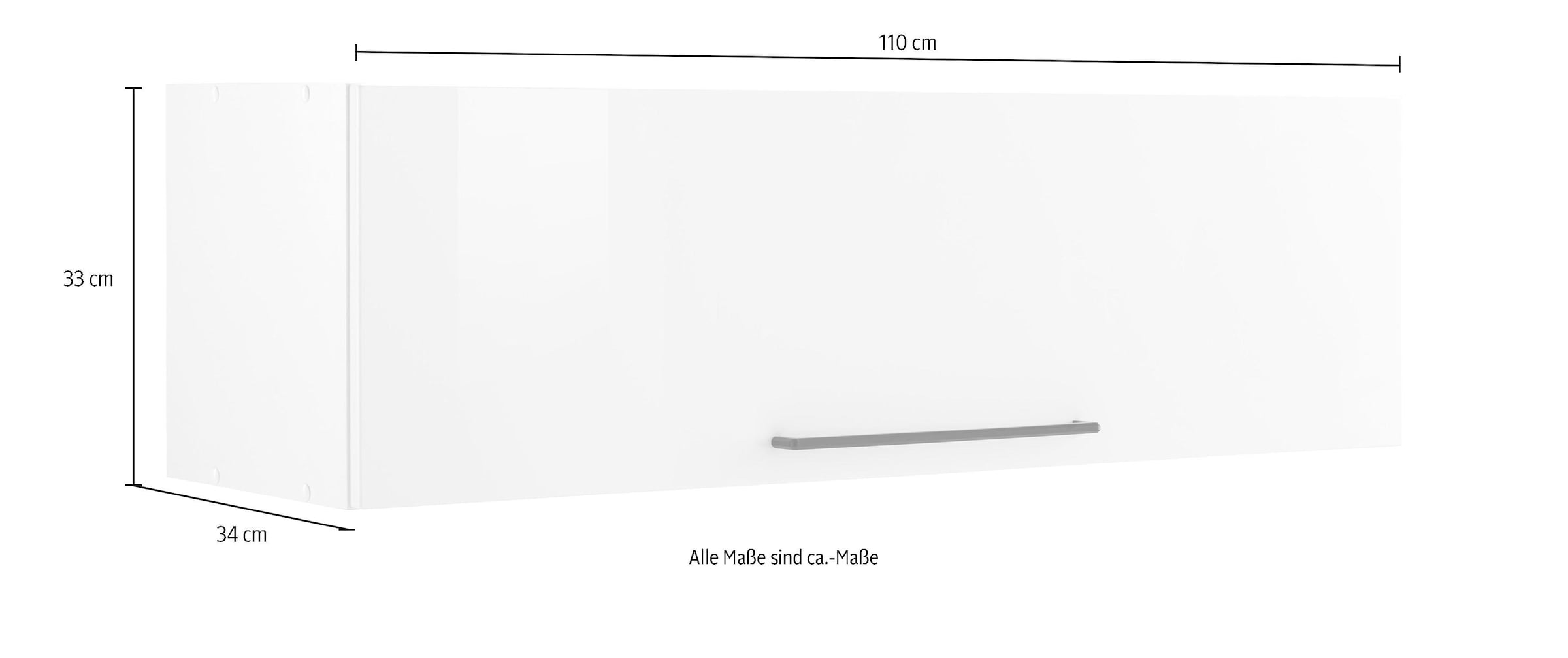 HELD MÖBEL Klapphängeschrank »Tulsa«, 110 cm breit, mit 1 Klappe, schwarzer  Metallgriff, MDF Front kaufen | BAUR