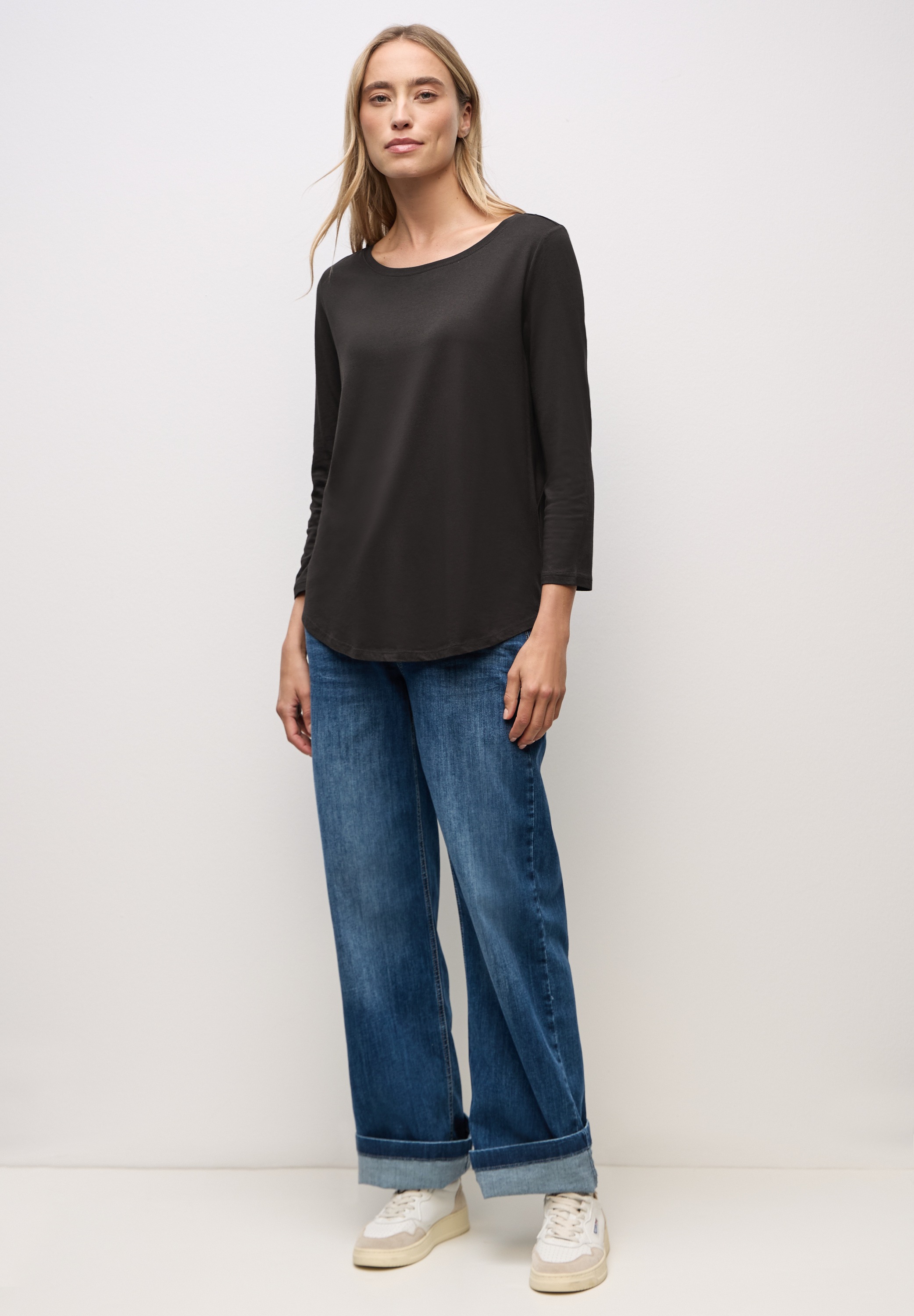 STREET ONE Langarmshirt in Unifarbe