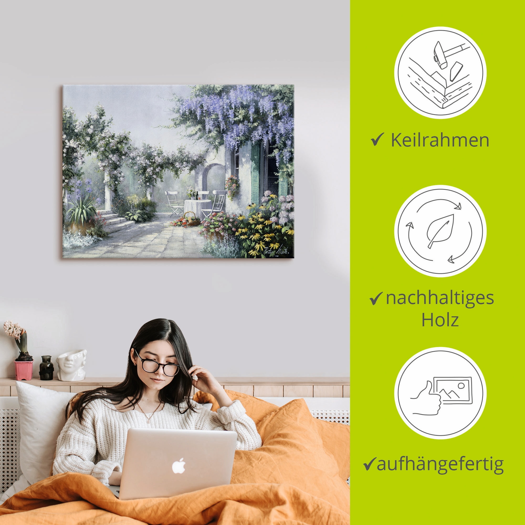 Artland Leinwandbild »Natürliche Magie«, Garten, (1 St.), auf Keilrahmen gespannt