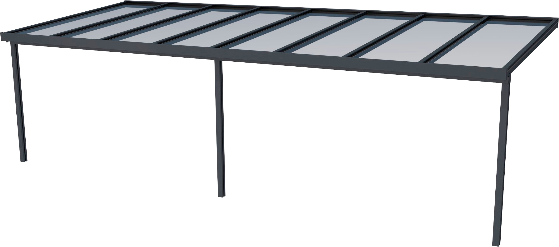 GUTTA Terrassendach "Premium", BxT: 813x306 cm, Dach Polycarbonat gestreift weiß