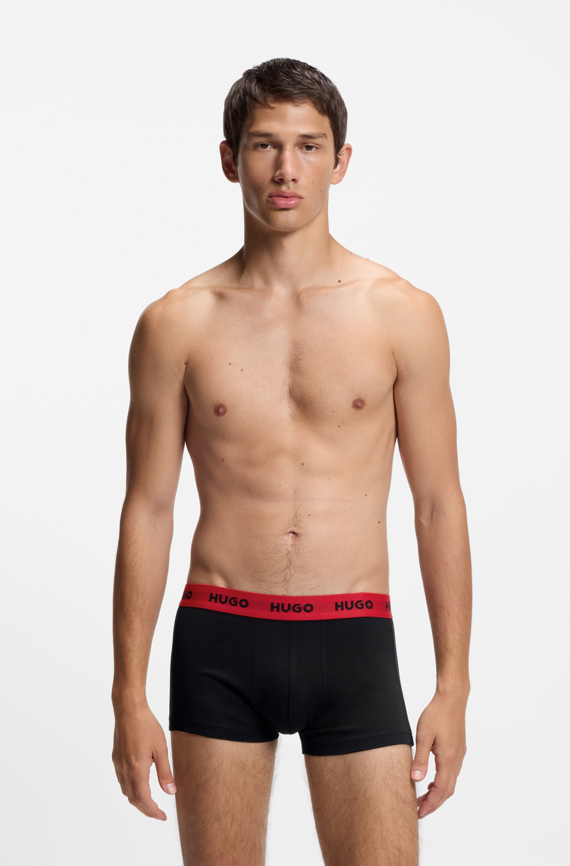 Thumbnail - HUGO Underwear Trunk "TRUNK TRIPLET DESIGN" Packung, 3 Stk. mit Logobund