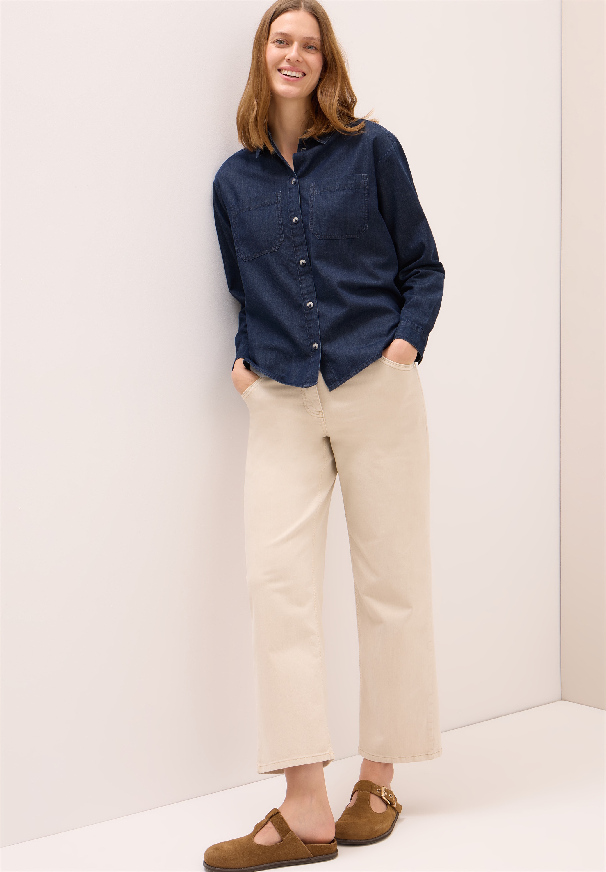 Cecil Hemdbluse, im Denim-Look