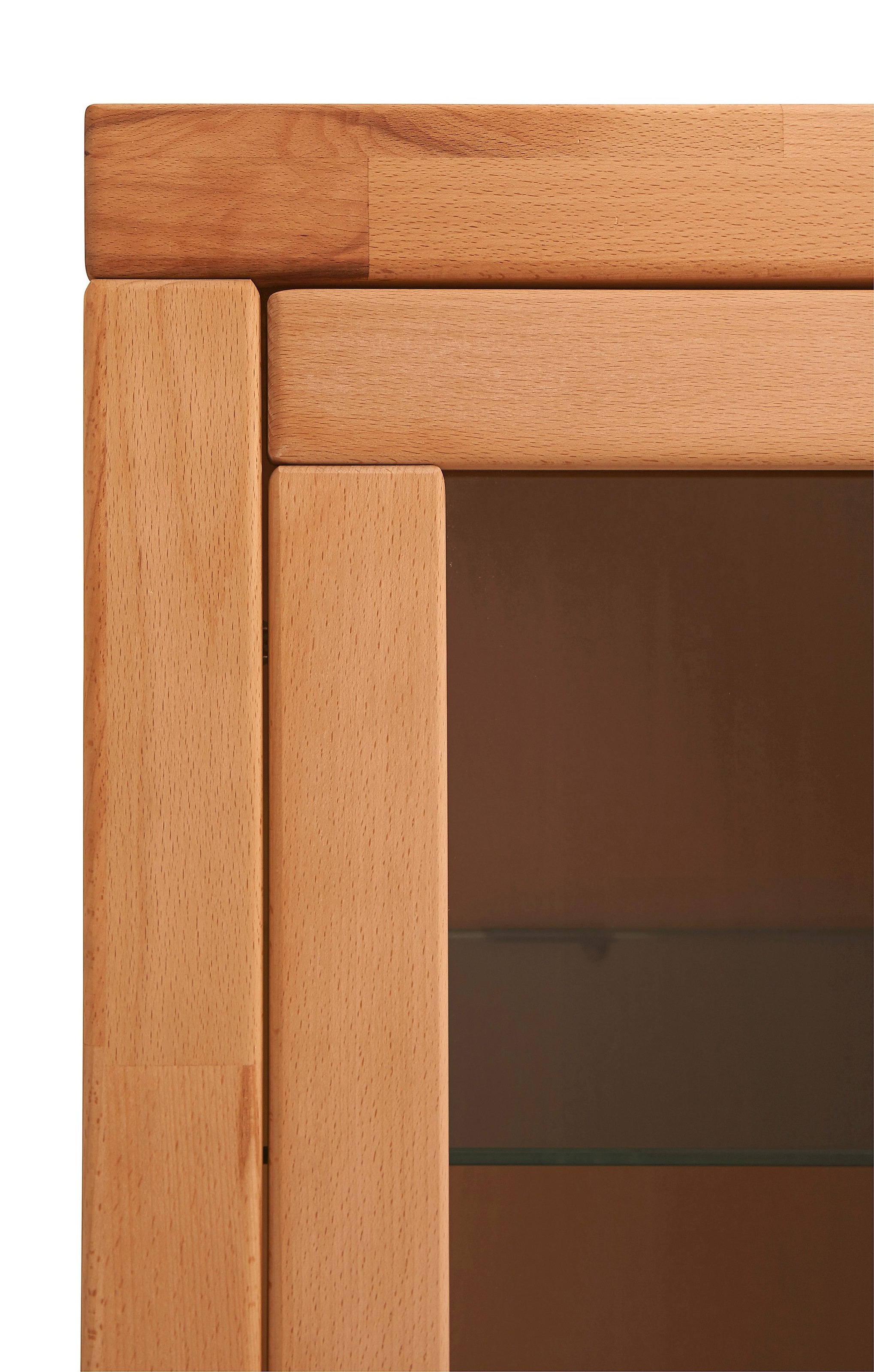 Home affaire Vitrine »Logo,100cm hoch,42 cm tief,Fronten Massivholz,6Fächer«, Korpus aus Holzwerkstoff,Griffe und Scharniere aus Metall
