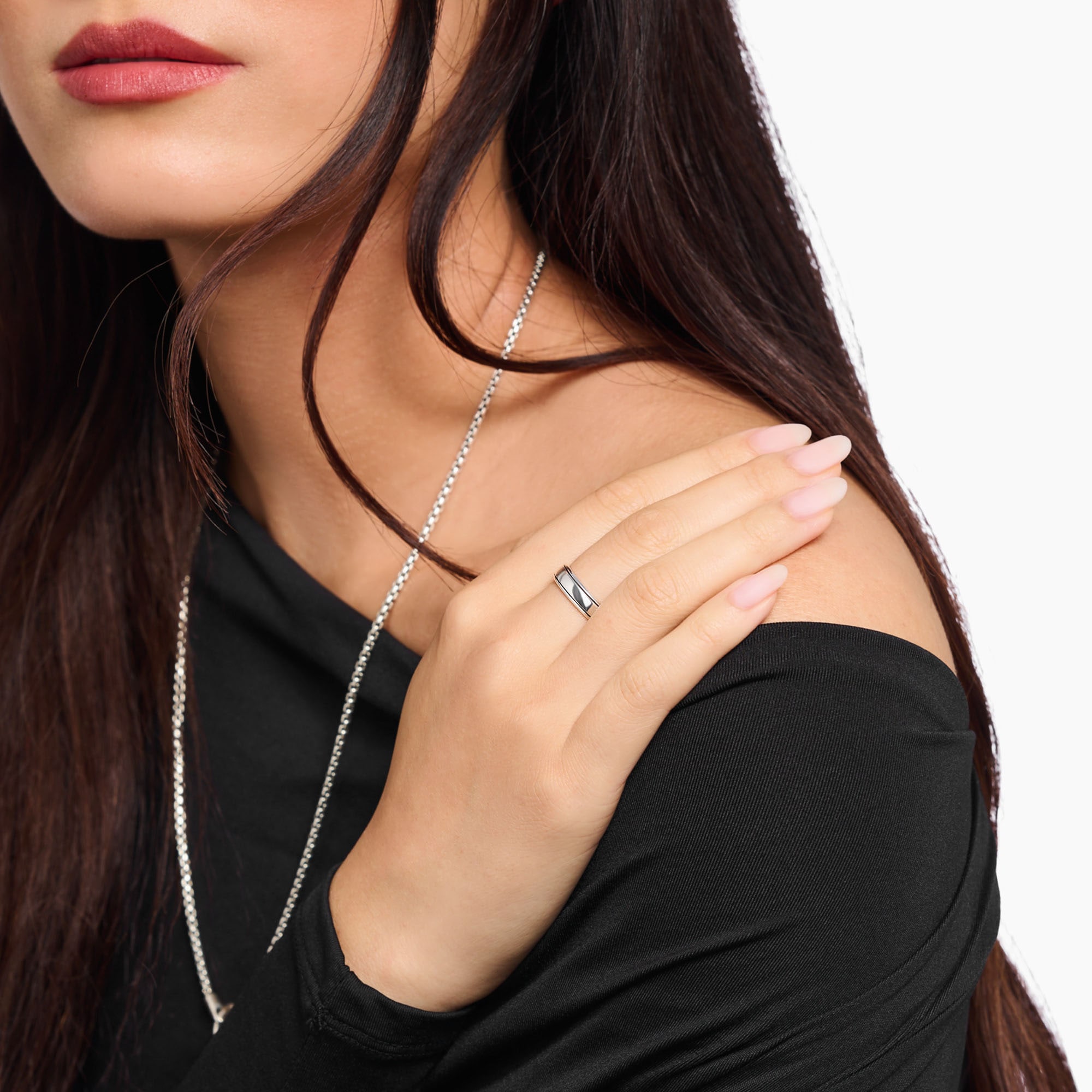 THOMAS SABO Fingerring »Schmaler Linien-Ring Silber, TR2503-637-21-54-68«