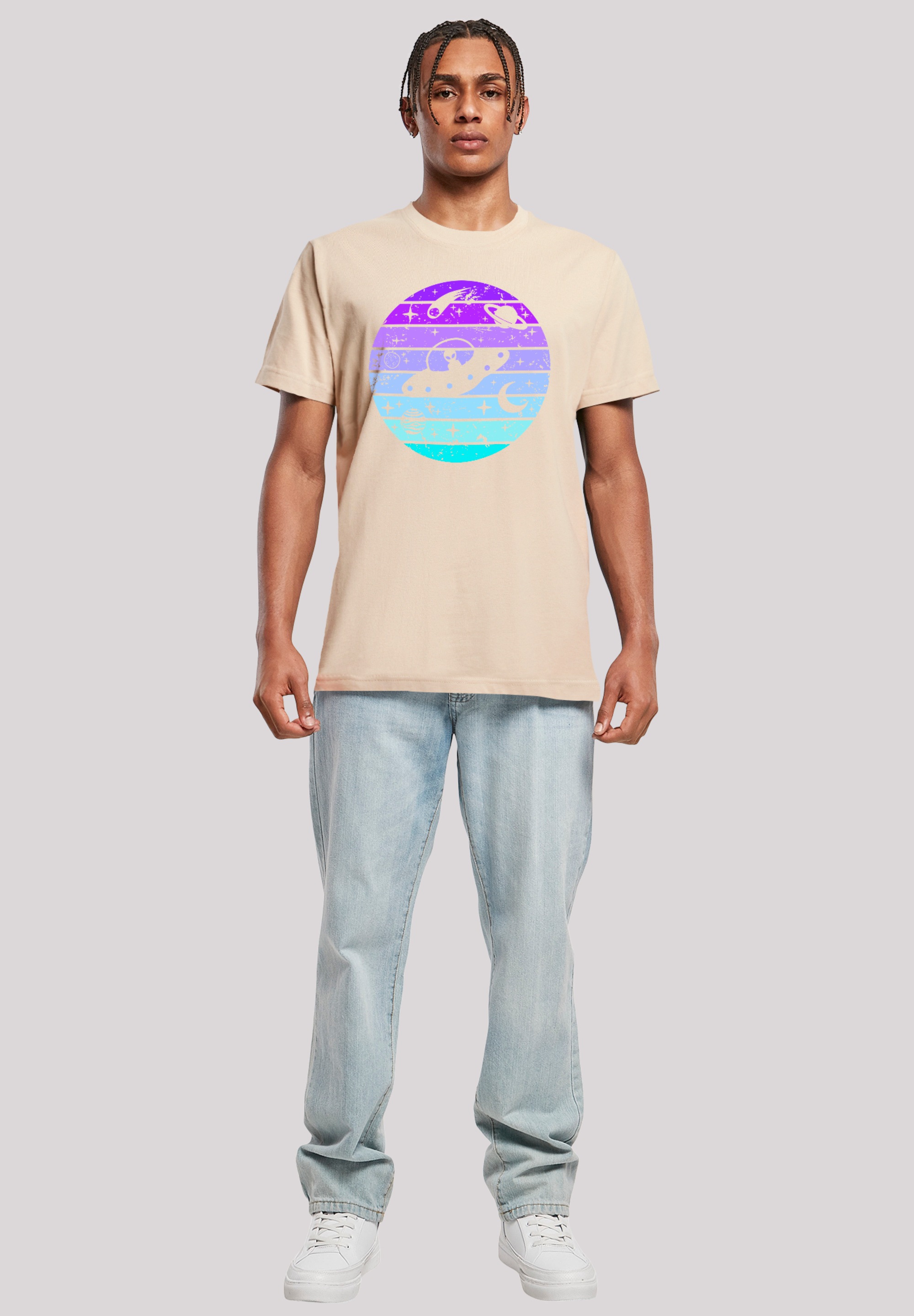 F4NT4STIC T-Shirt »Retro Alien Weltraum Sonnenuntergang«, Premium Qualität