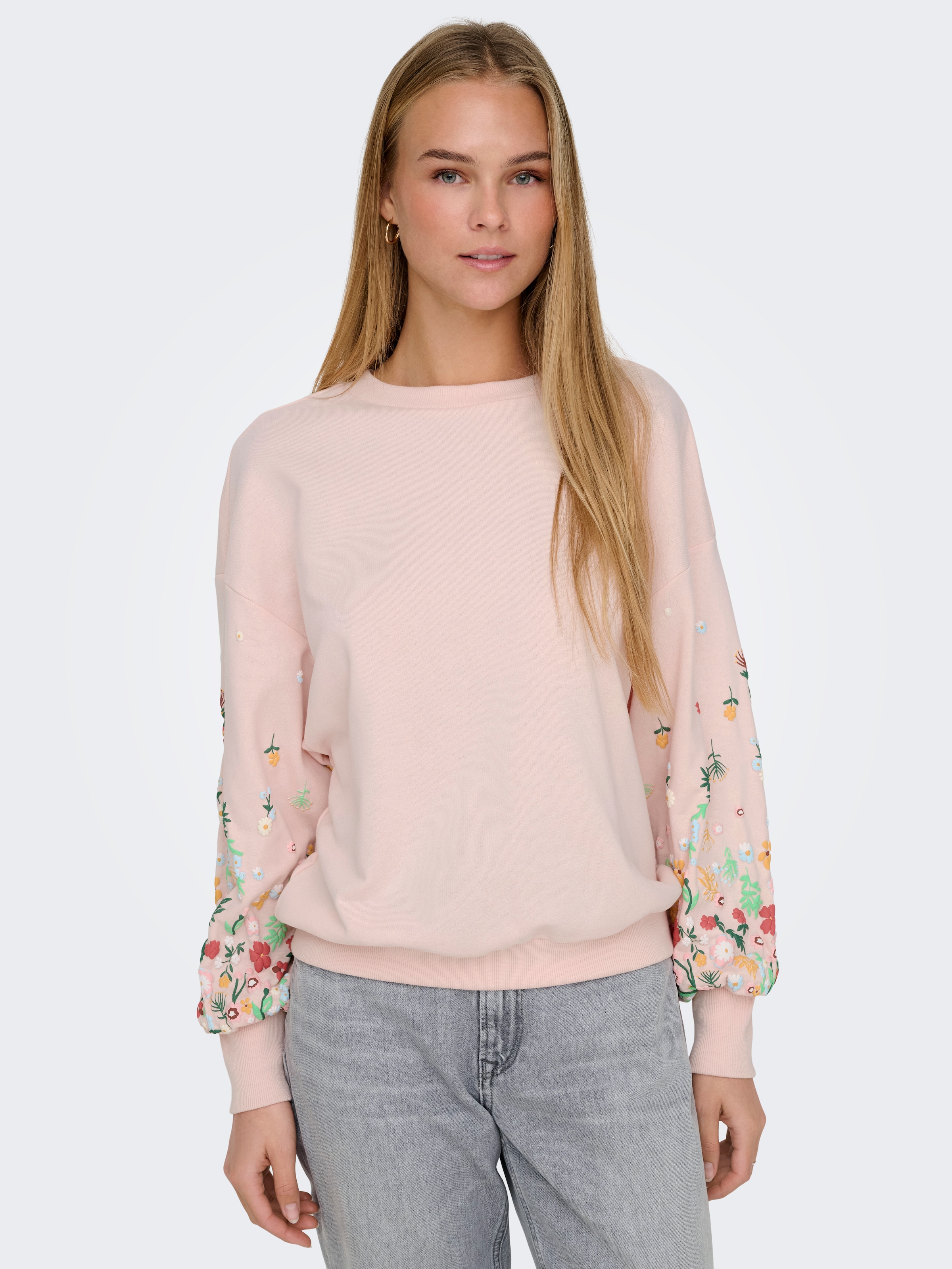 ONLY Sweatshirt "ONLBROOKE L/S O-NECK FLOWER SWT" günstig online kaufen