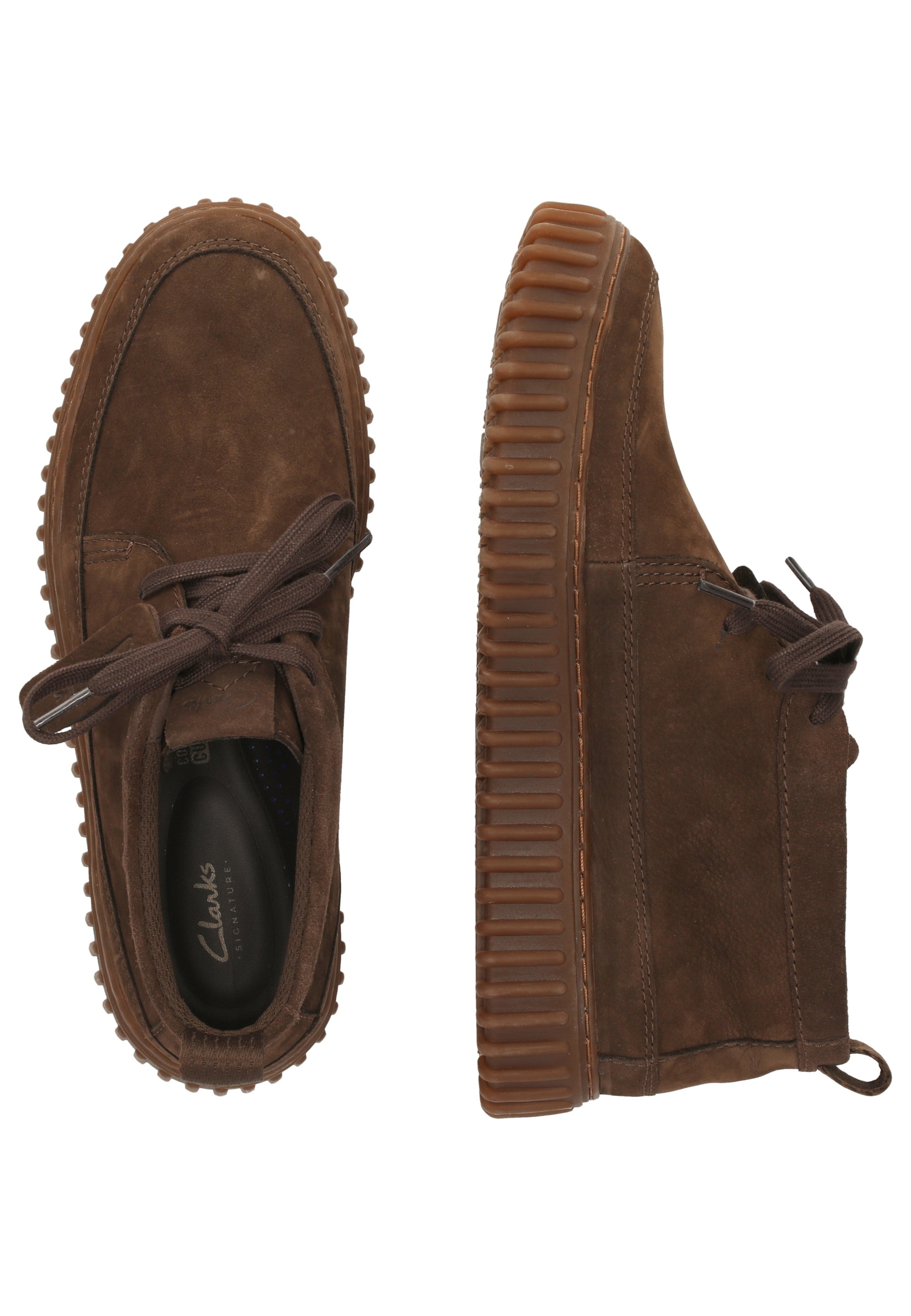 Clarks Stiefelette »Torhill Lace High«, mit gerippter Laufsohle
