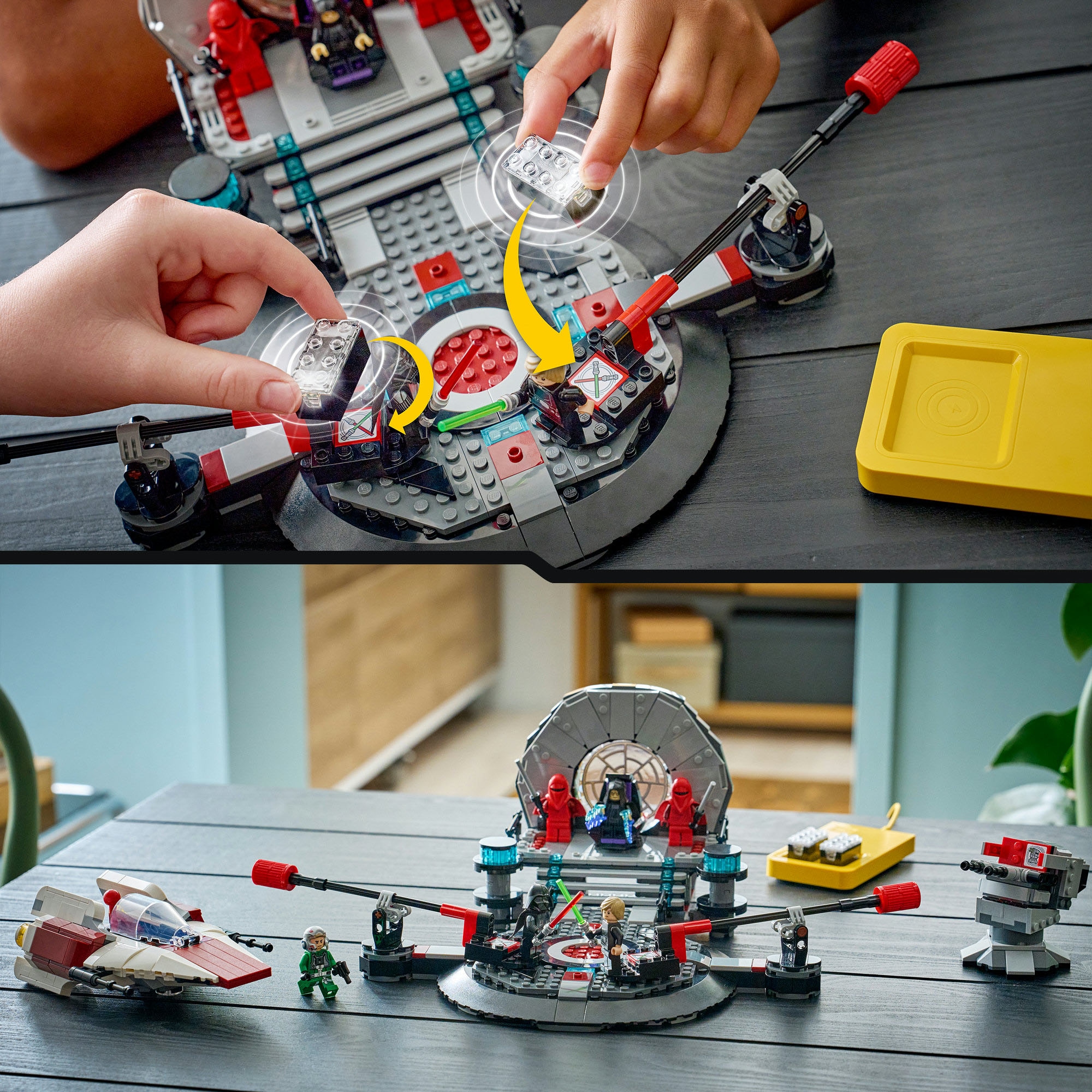LEGO® Konstruktionsspielsteine »SMART Play: A-Wing und das Duell im Thronsaal (75427), LEGO Star Wars™« mit Licht- und Soundeffekten