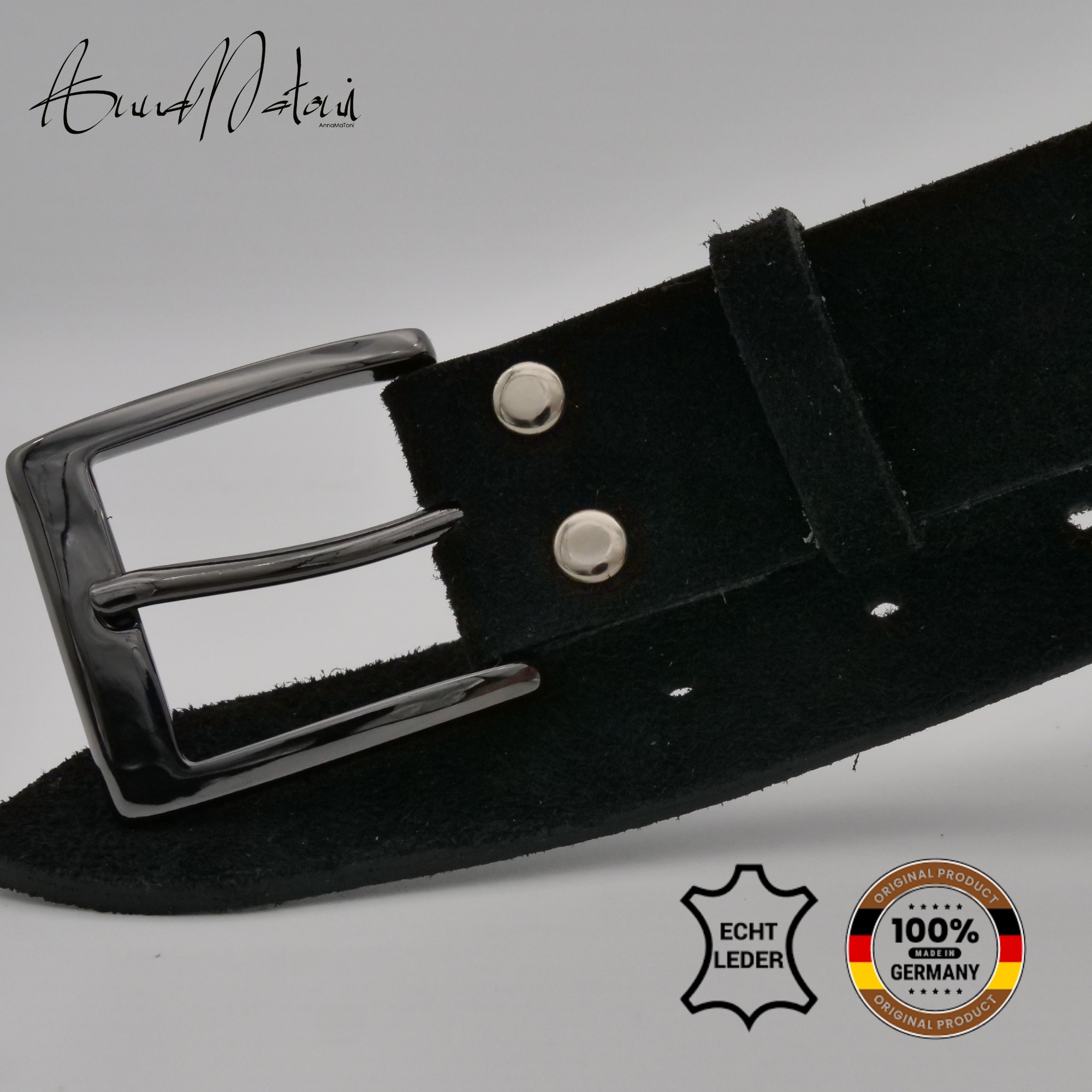 Thumbnail - AnnaMatoni Ledergürtel "AnnaMatoni Damen Ledergürtel in hochwertigem Velour Leder 3,5cm"