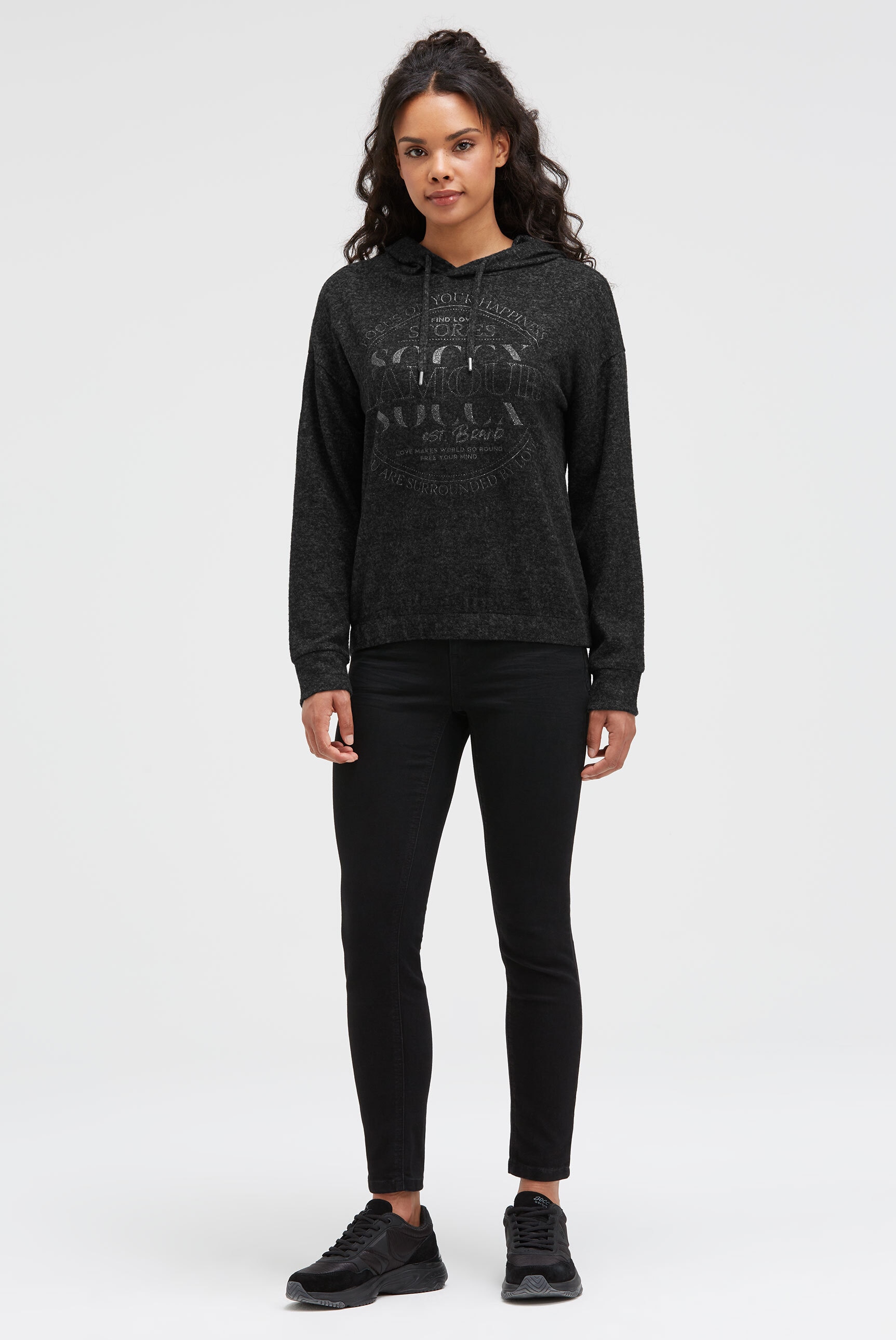 SOCCX Kapuzenpullover mit elastischem Saum