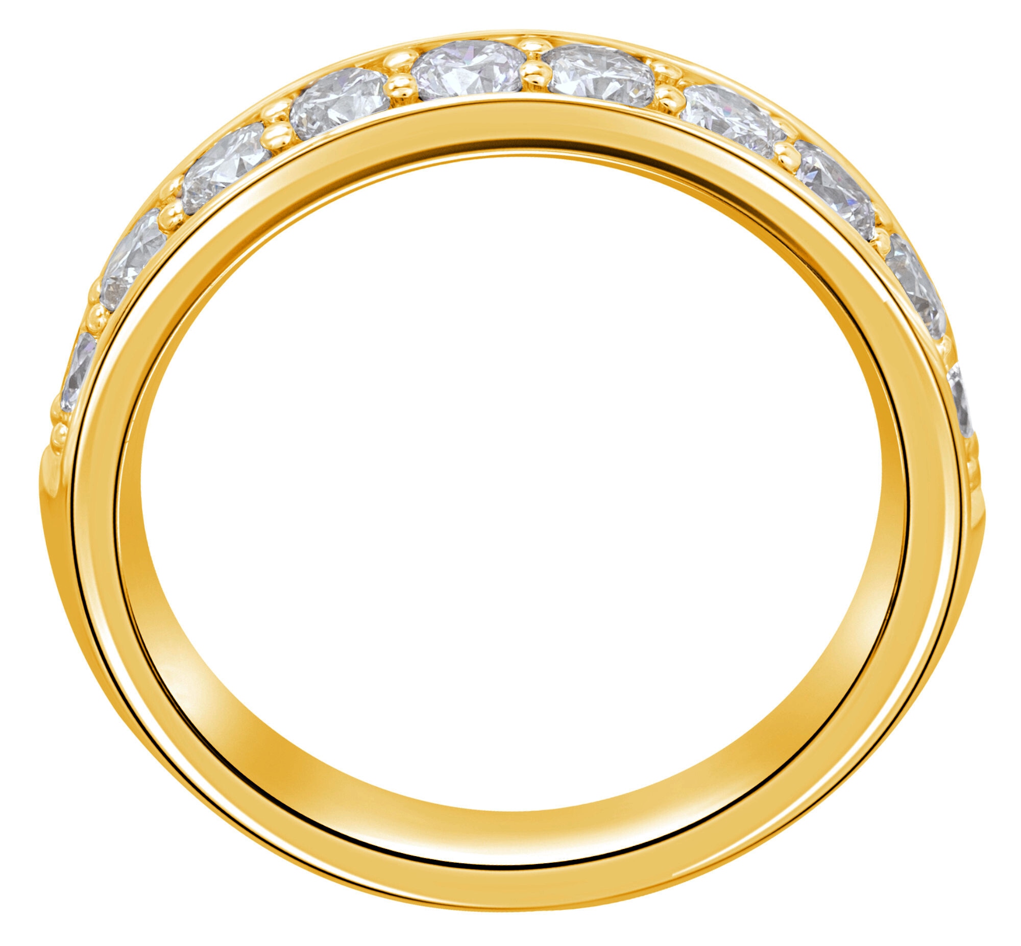 ONE ELEMENT Diamantring »0.1 ct Diamant Brillant Memoire Ring aus 585 Gelbgold«, Damen Gold Schmuck Memoire