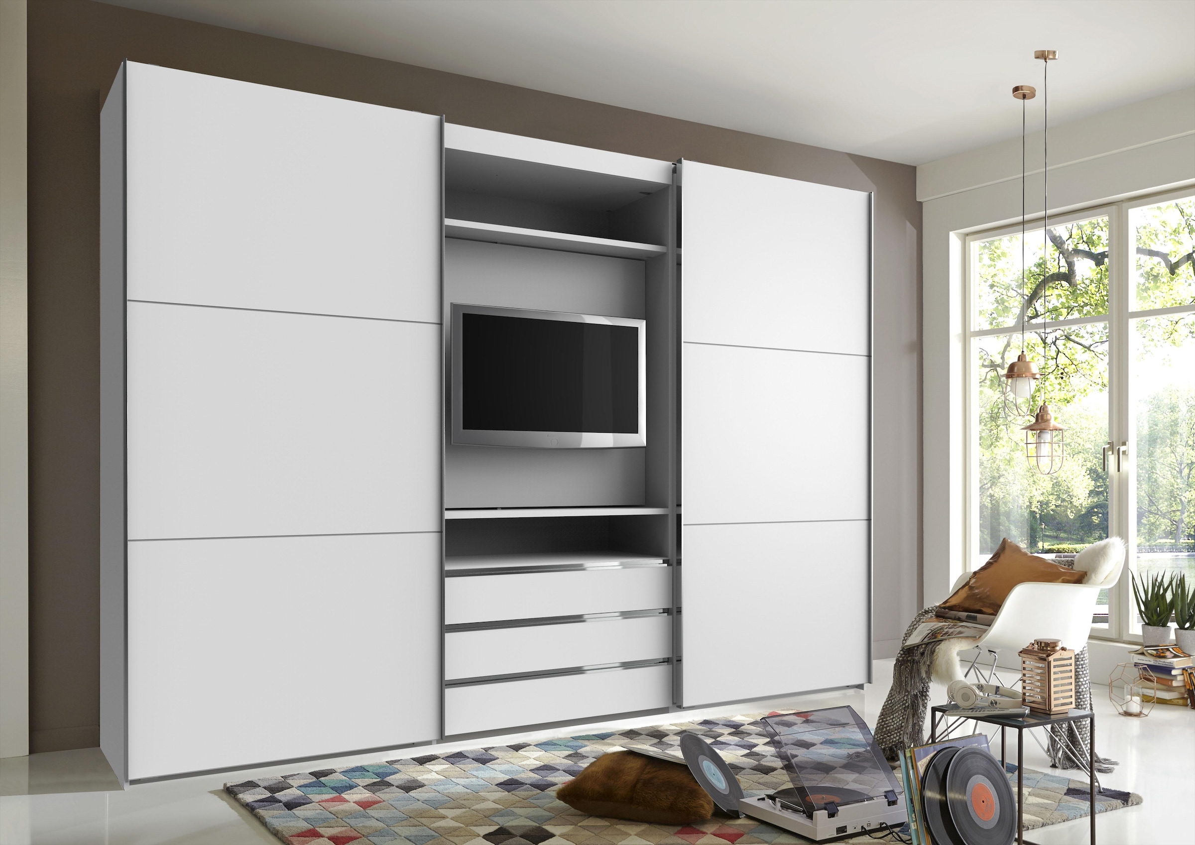 Schwebetürenschrank »Magic by fresh to go«, tolles EXTRA: mit drehbarem TV-Element,...