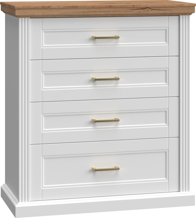OTTO home 1100000002199 "Tara Schubkastenkommode, B/T/H: 101/48/112 cm" lackiert mit wasserbasiertem UV-Lack, Soft-Close-Funktion