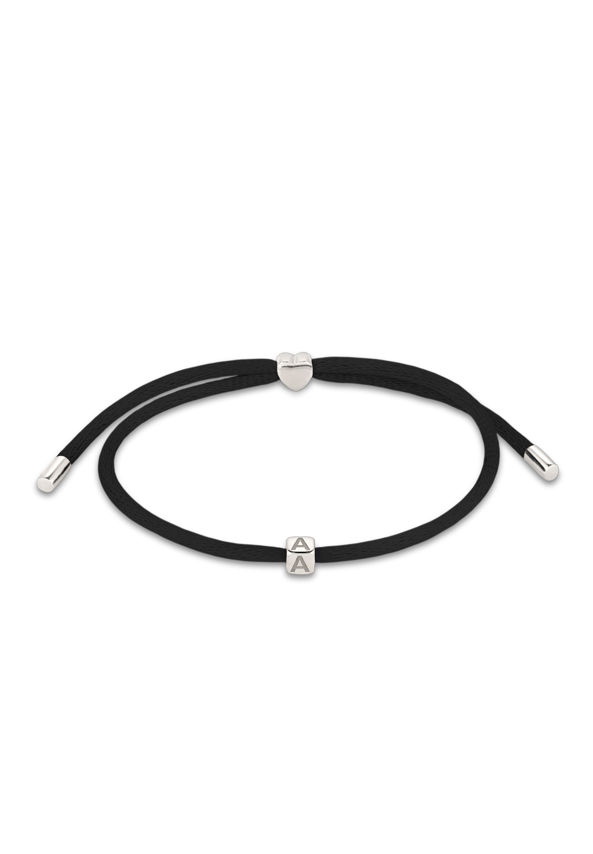 Elli Armkette »Armband Satin Lettering Heart 925 Sterling Silber vergoldet«
