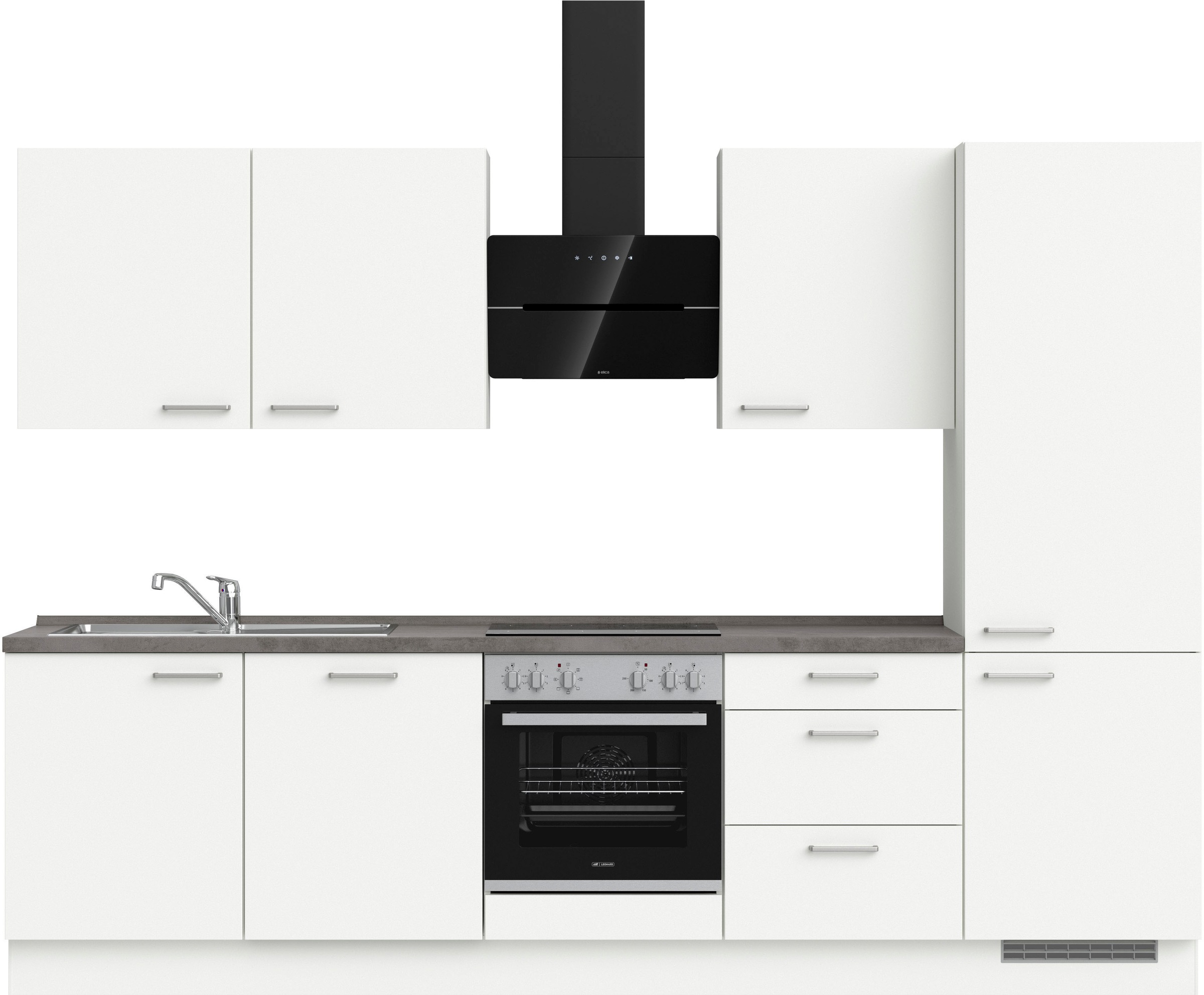 nobilia® Küchenzeile »"Touch II"«, vormontiert, Ausrichtung wählbar, Breite 300 cm, wahlw. mit E-Geräten