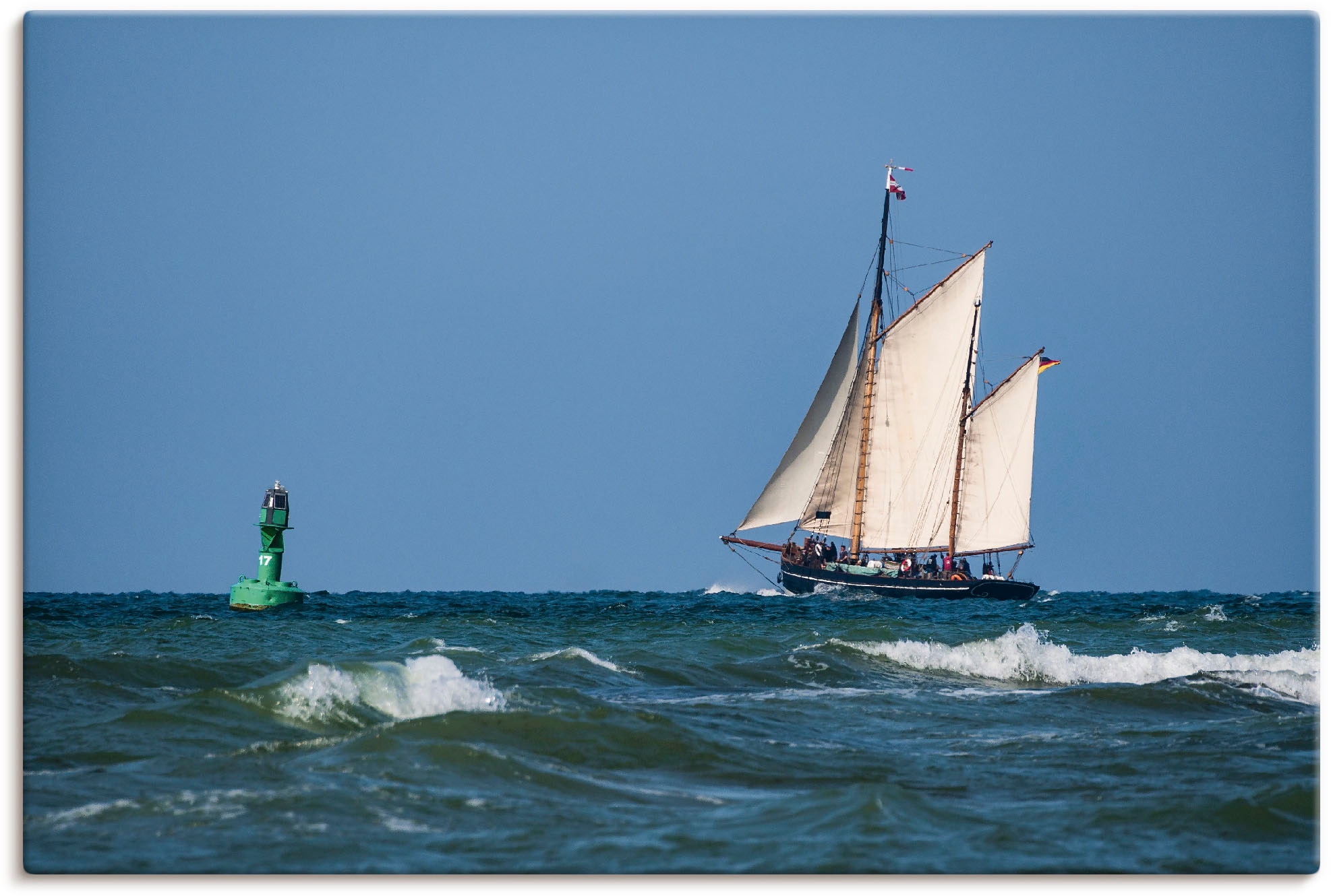 Artland Leinwandbild "Segelschiff auf der Ostsee" Boote & Schiffe 1 Stk. tlg. auf Holzrahmen gespannt