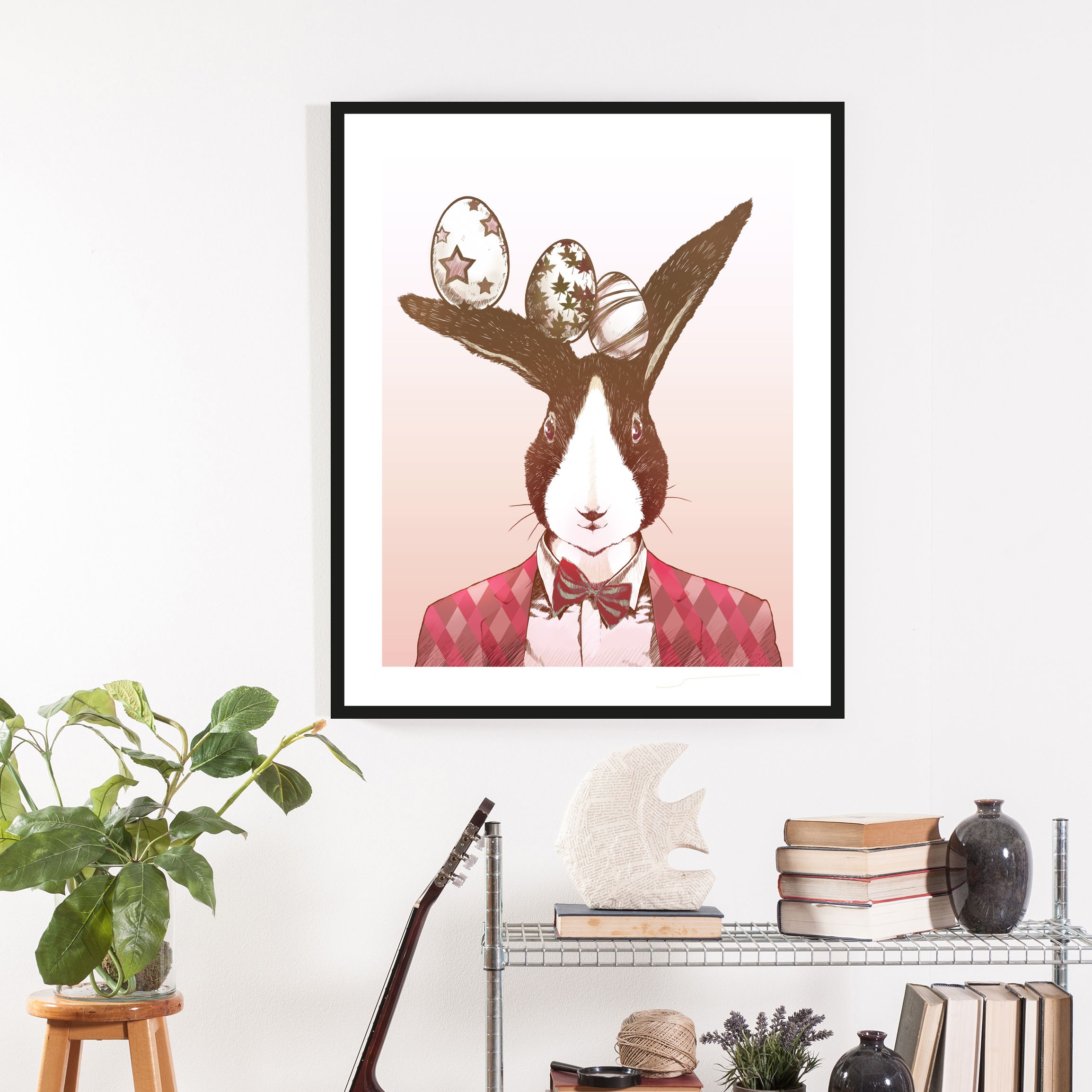 queence Bild "Aferno", Hase-Hasen-Haustiere-Kunst-Ostern, (1 St.), mit Rahm günstig online kaufen