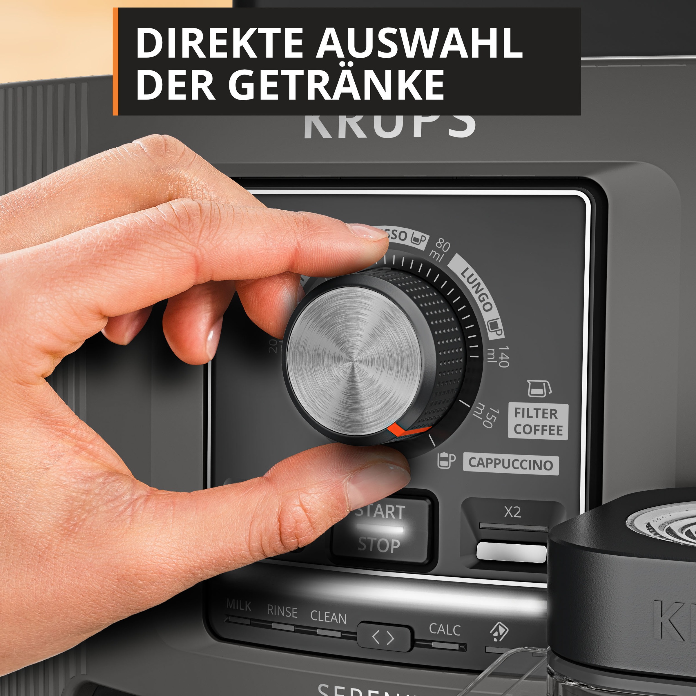 Krups Kaffeevollautomat »EA402H Serenity Milk« 5 Getränke, Milk Maestro-Technologie, automatische Reinigung, 2 Tassen