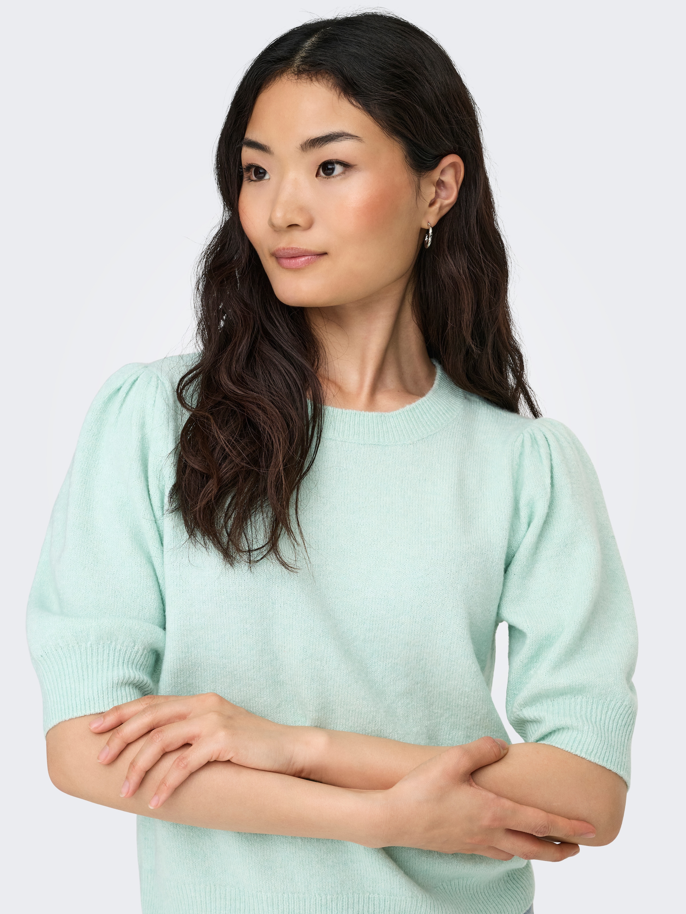 ONLY »ONLRICA LIFE 2/4 PULLOVER KNT NOOS« Materialmix, regular fit