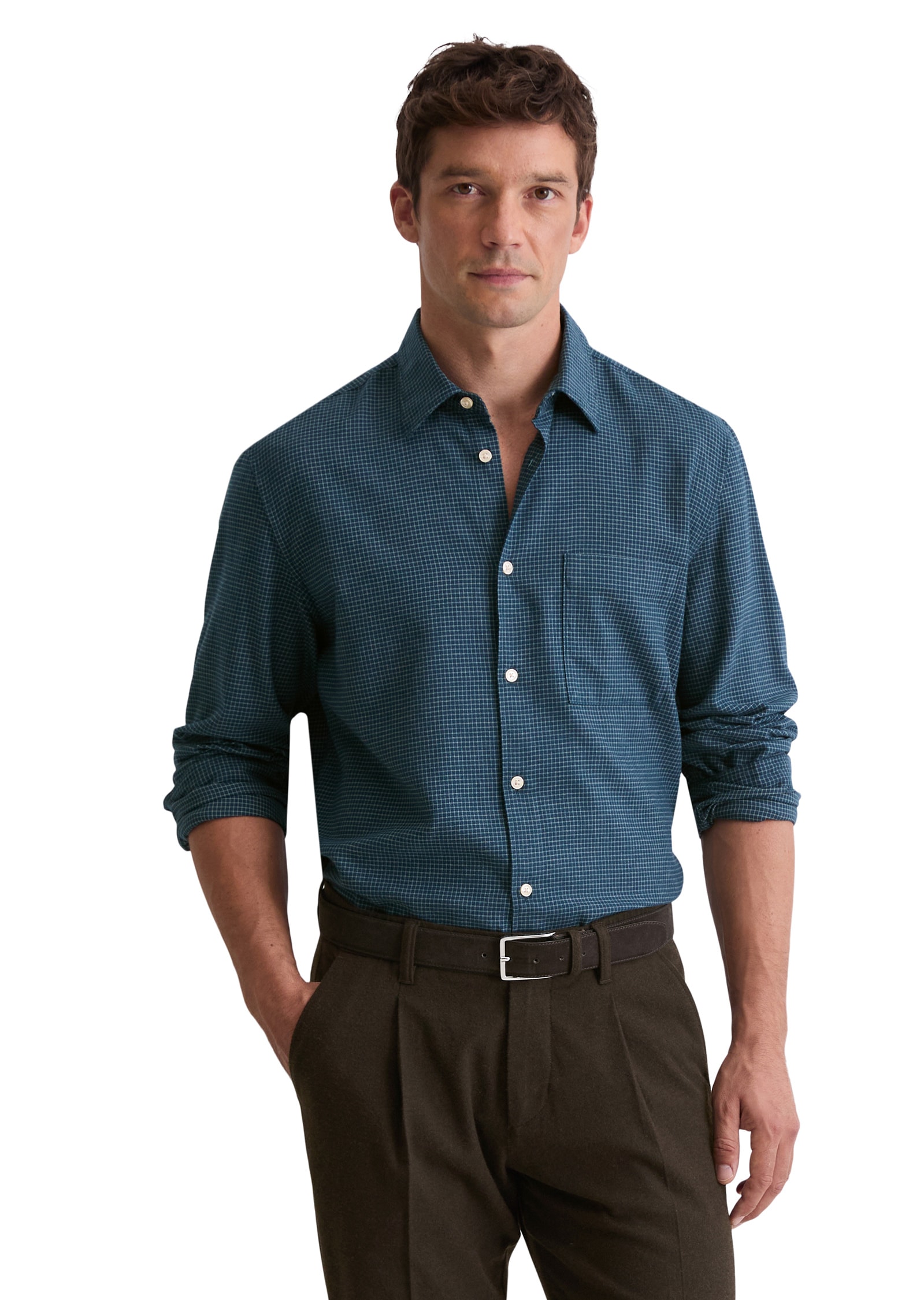 Marc OPolo Langarmhemd "aus leichtem Bio-Baumwoll-Flanell" günstig online kaufen