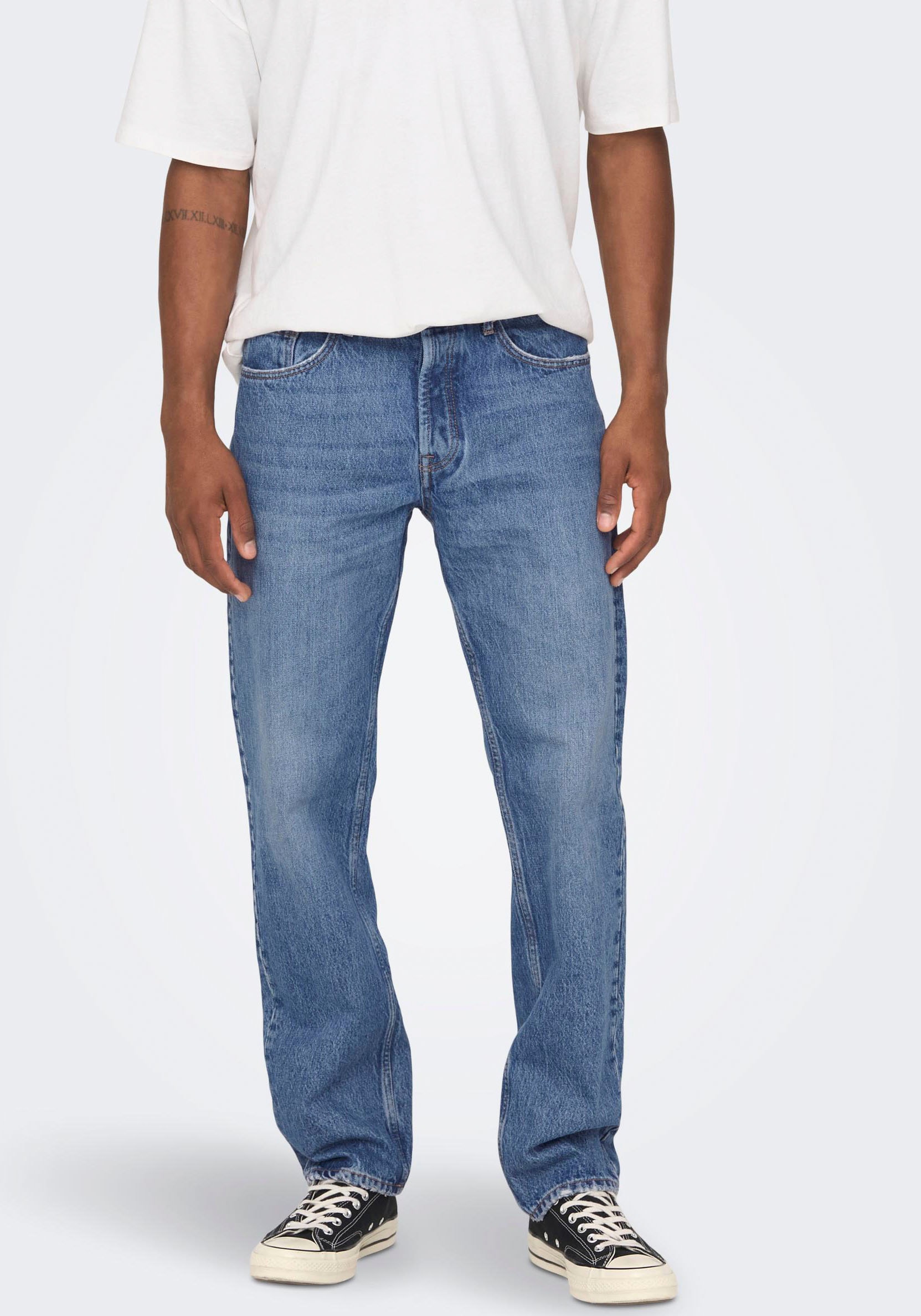 ONLY & SONS Regular-fit-Jeans "ONSEDGE STRAIGHT BROMO 0017 DOT DNM NOOS"