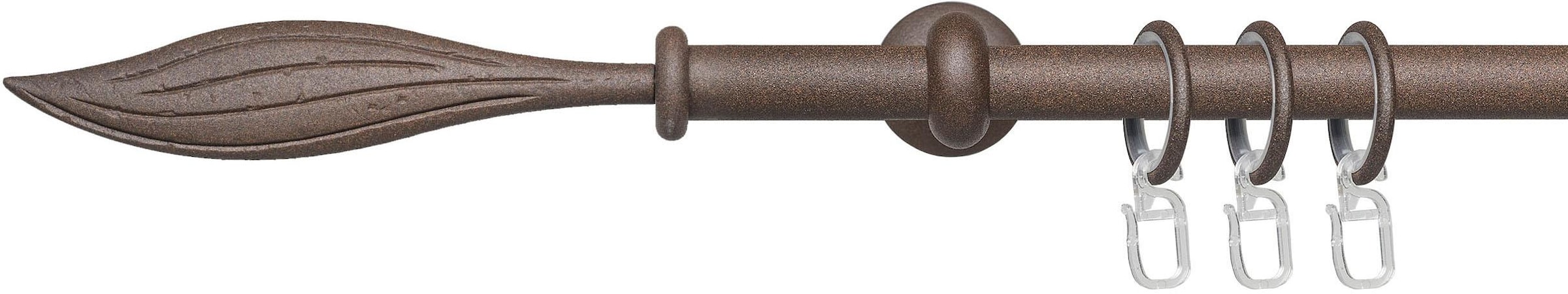 Liedeco Gardinenstange "Esp Blatt" Ø 16 mm 1 läufig-läufig Fixmaß 1-läufig günstig online kaufen