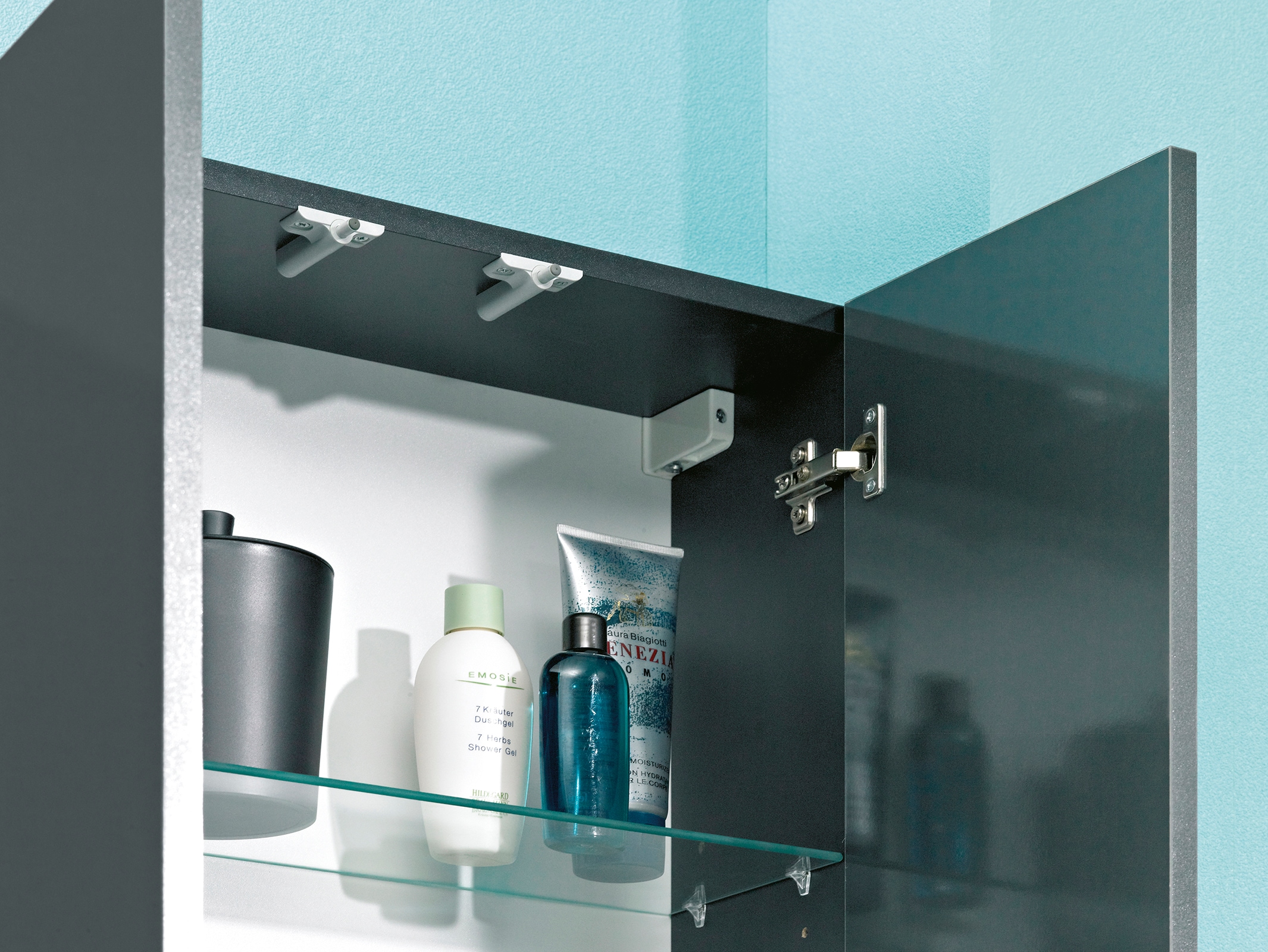 Saphir Badmöbel-Set »Quickset 311 7-teilig, Waschbeckenunterschrank und LED-Spiegelschrank«, (Set, 7 St.), inkl. Türdämpfer, Badezimmer-Set ohne Waschbecken, Badezimmer Schrank