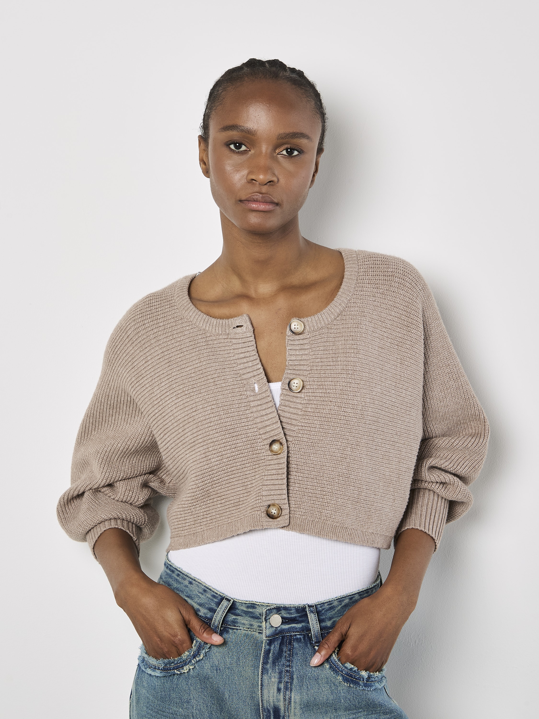 Apricot Cardigan "Batwing-Cardigan" in Croppedlänge