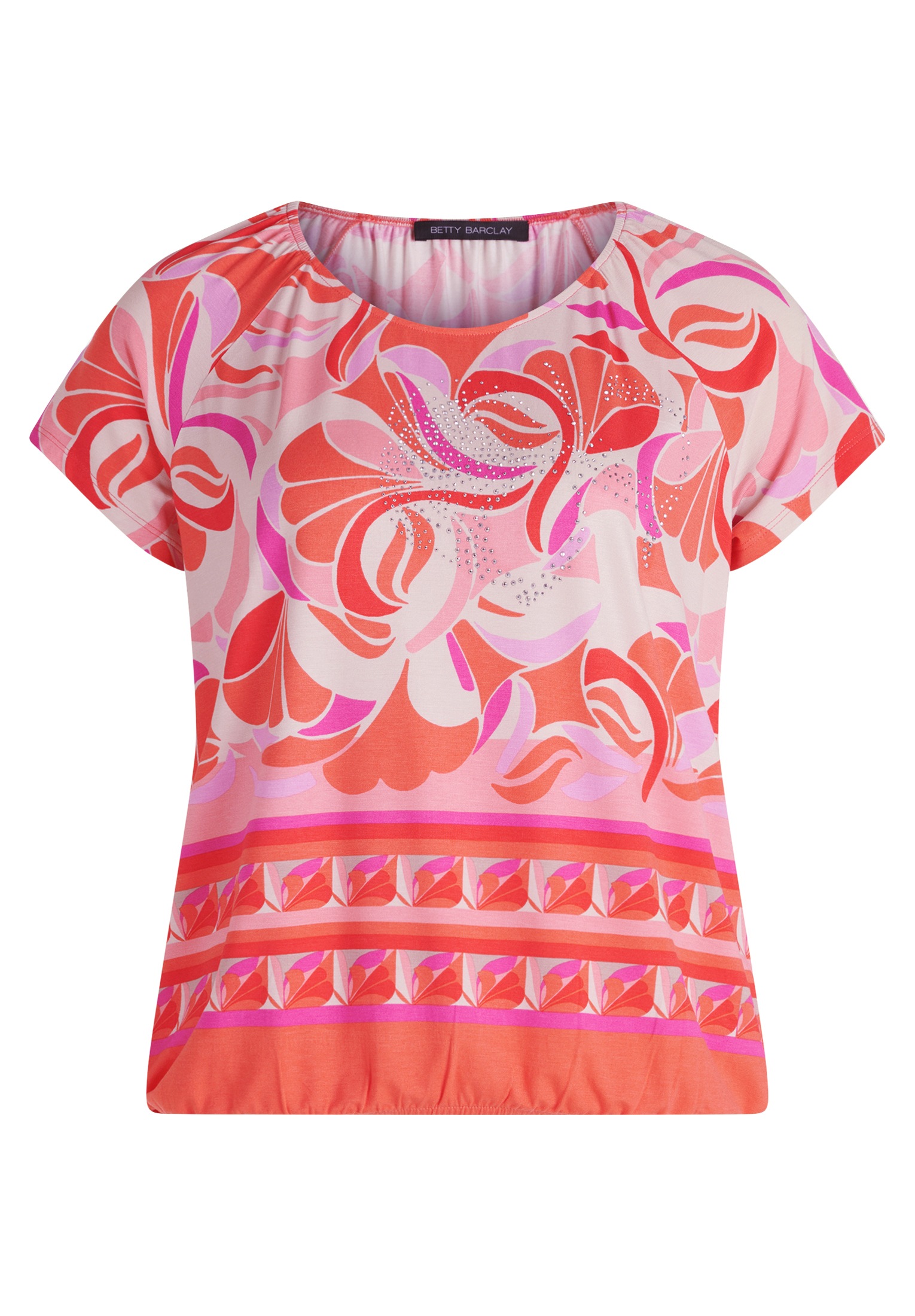 Betty Barclay Kurzarmshirt "Damen Printshirt mit Gummizug" 1 Stk. tlg. Stra günstig online kaufen