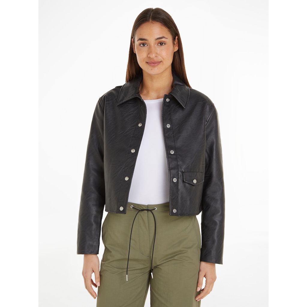 Calvin Klein Jeans Lederimitatjacke »SHORT FAUX LEATHER JACKET«