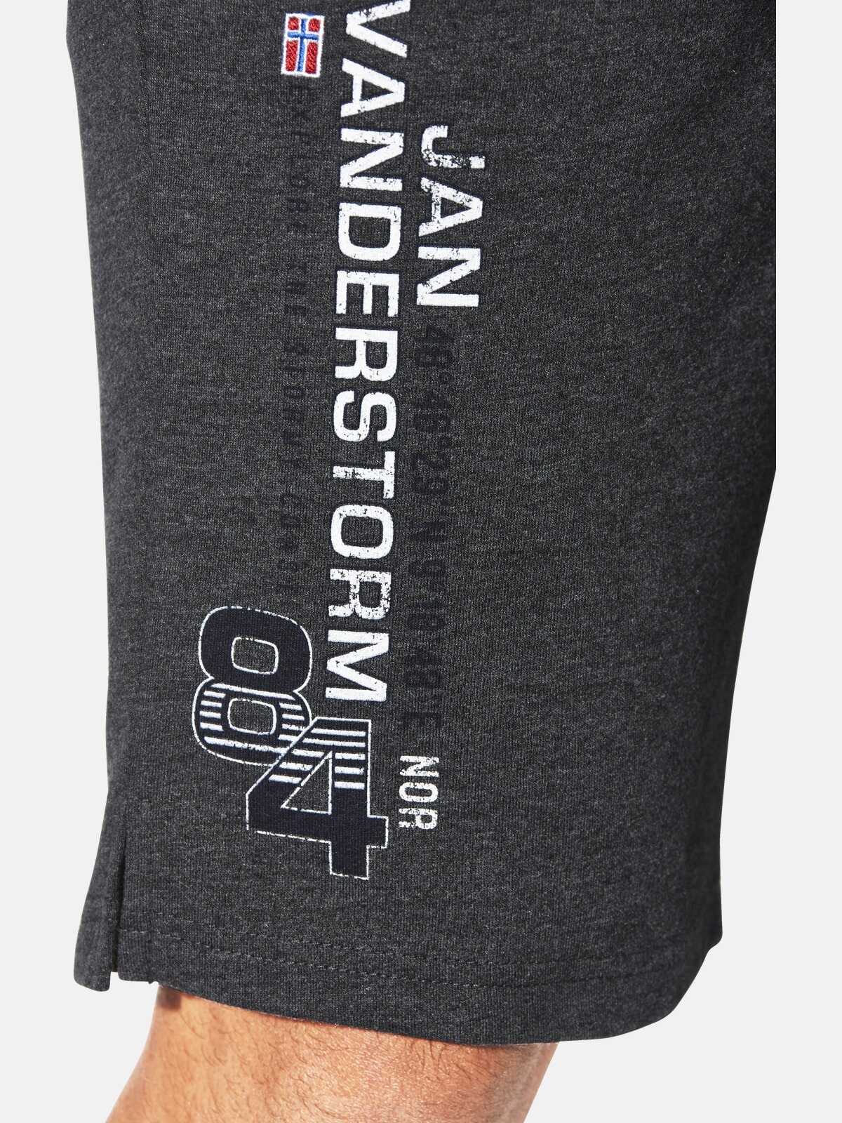 Sweatbermudas JAN VANDERSTORM "Sweatbermuda PERMARSEN", Herren, Gr. 3XL, N-Gr, grau (dunkelgrau), Obermaterial: 70% Baumwolle CO. 30% Polyester COOLMAX PES(Coolmax)., Hosen 3