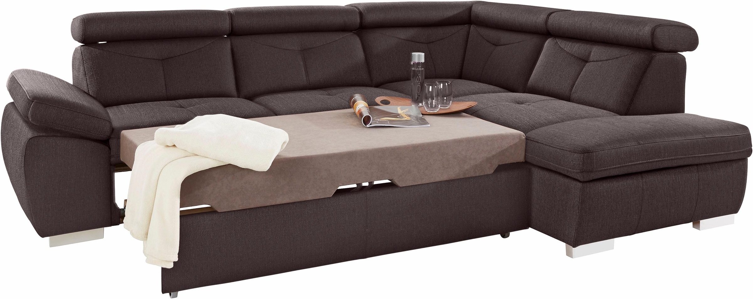 Thumbnail - exxpo - sofa fashion Ecksofa "Spring, super bequem und komfortabel mit Armteil- und Kopfteilfunktion" wahlweise mit Bett...