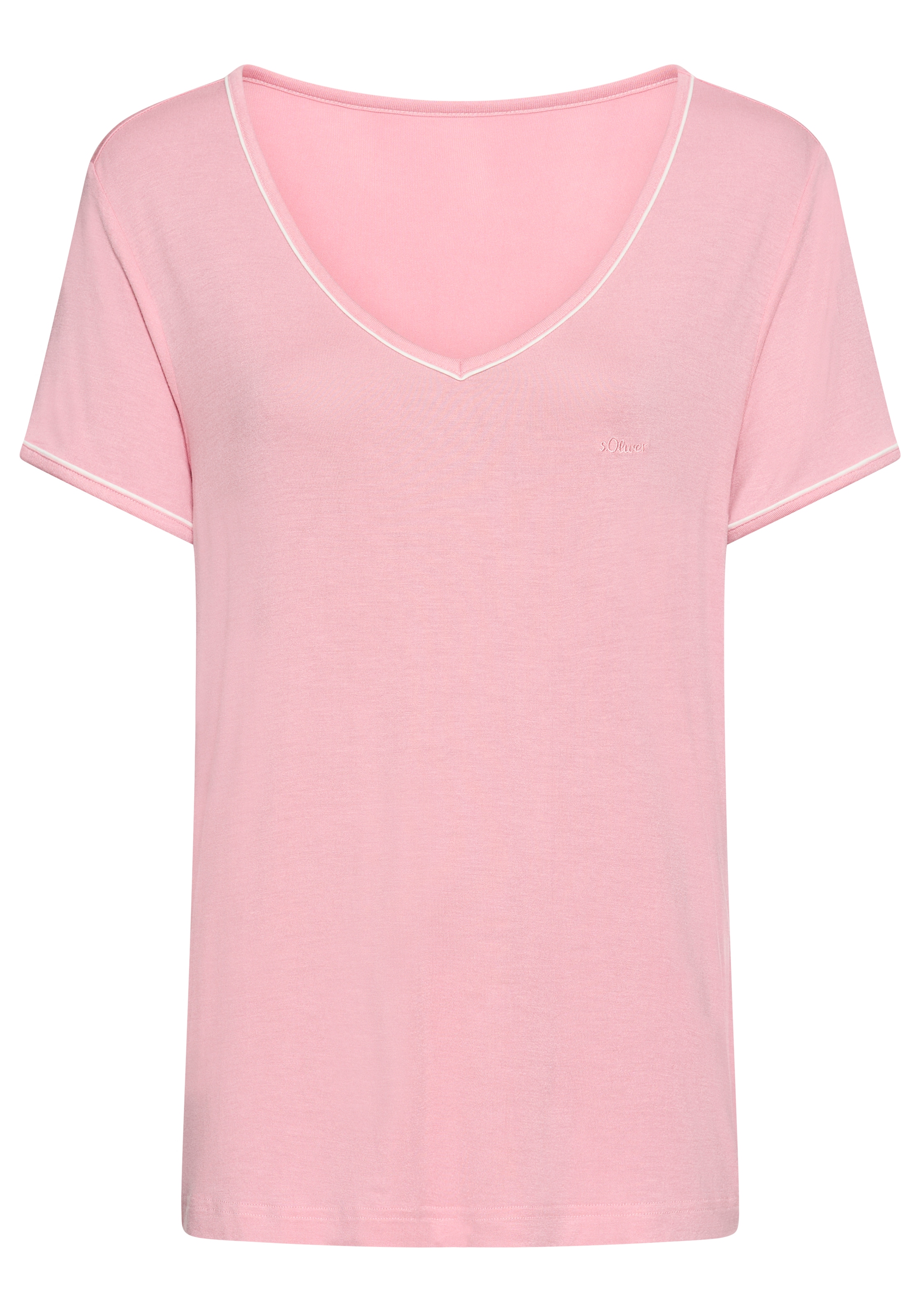 s.Oliver Pyjamaoberteil 1-teilig, mit kleiner Kontrast-Paspel günstig online kaufen